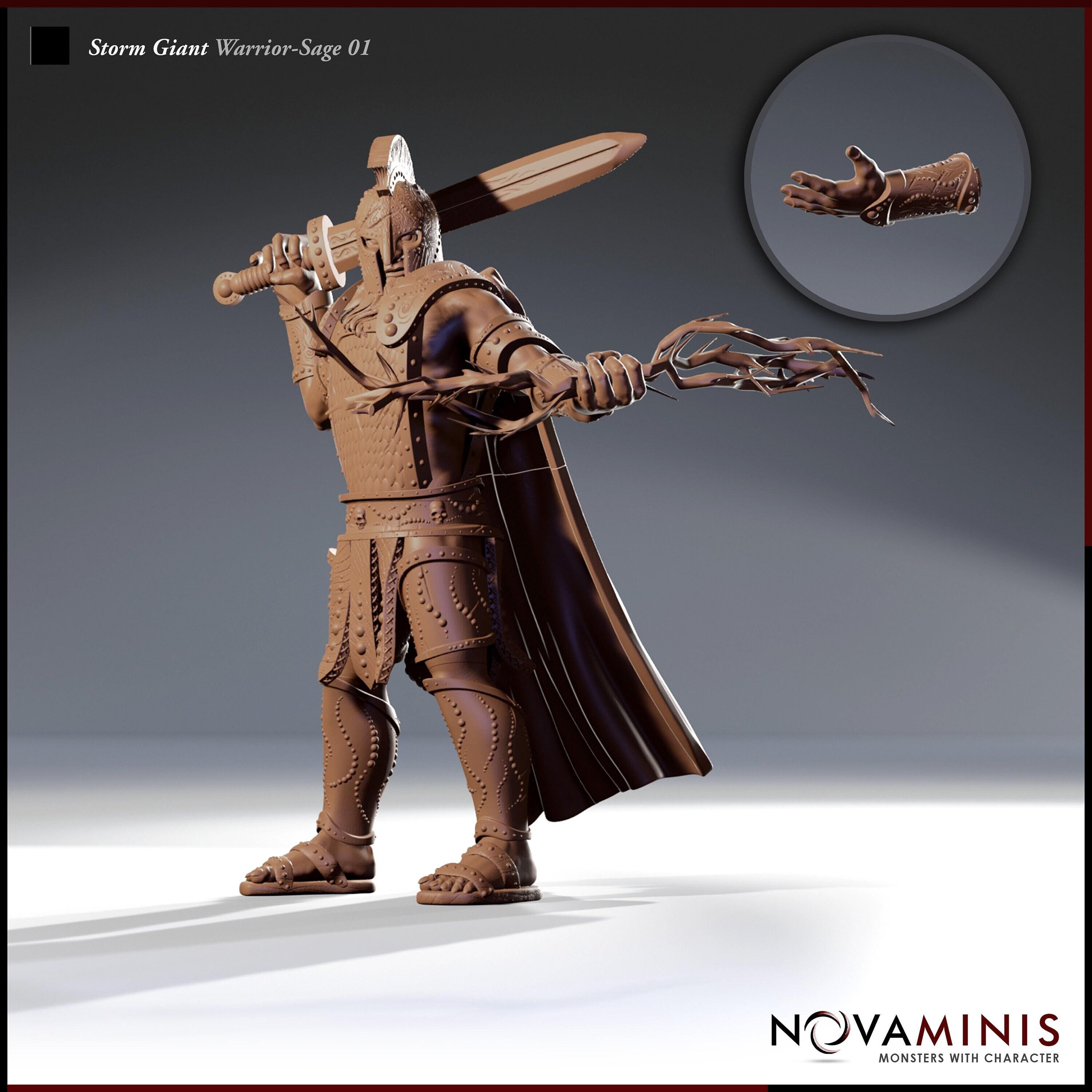 Storm Giant Warrior Sage | 32mm Scale | All Tabletop RPG Compatible | Unpainted Figure
