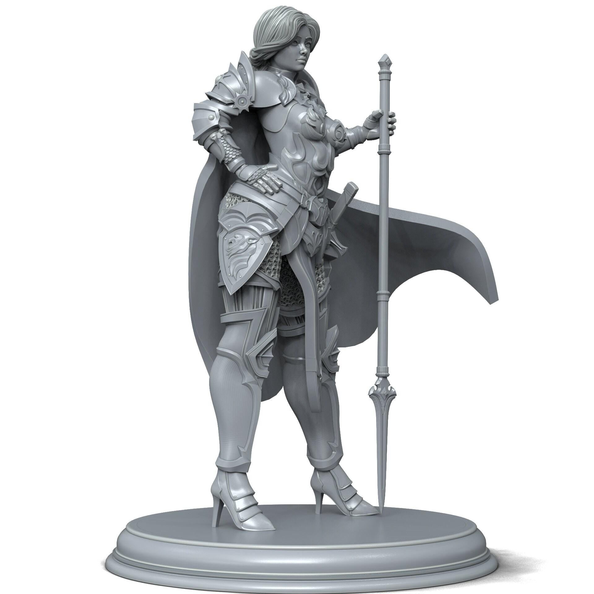 Tiana Paladin of Justice | RPG Tabletop Compatible | 32mm,75mm Scales | All Tabletop RPG Compatible |Unpainted Figure