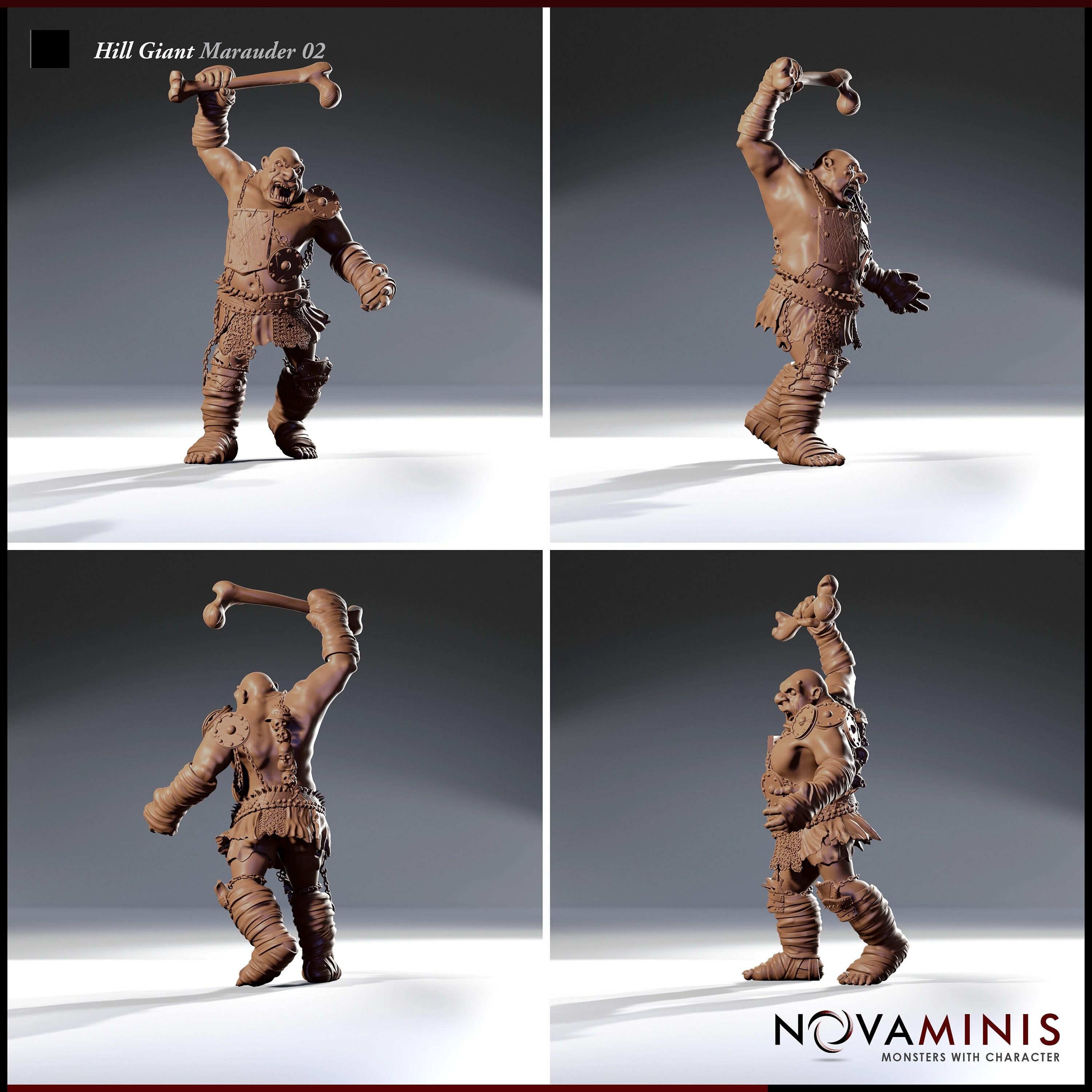 Hill Giant Marauder | 32mm Scale | All Tabletop RPG Compatible | Unpainted Figure