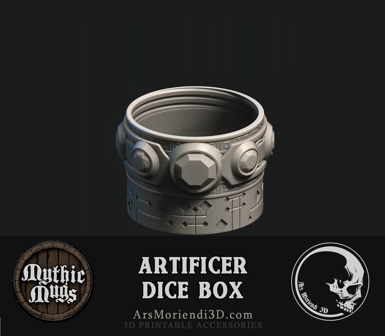 Artificer Dice or Trinket Box USA Made • Handmade RPG Dice Box • Ars Moriendi Licensed • Dice Storage