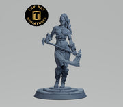 Leena | Barbarian | RPG Tabletop Compatible | 32mm Scale | All Tabletop RPG Compatible | Unpainted Figure