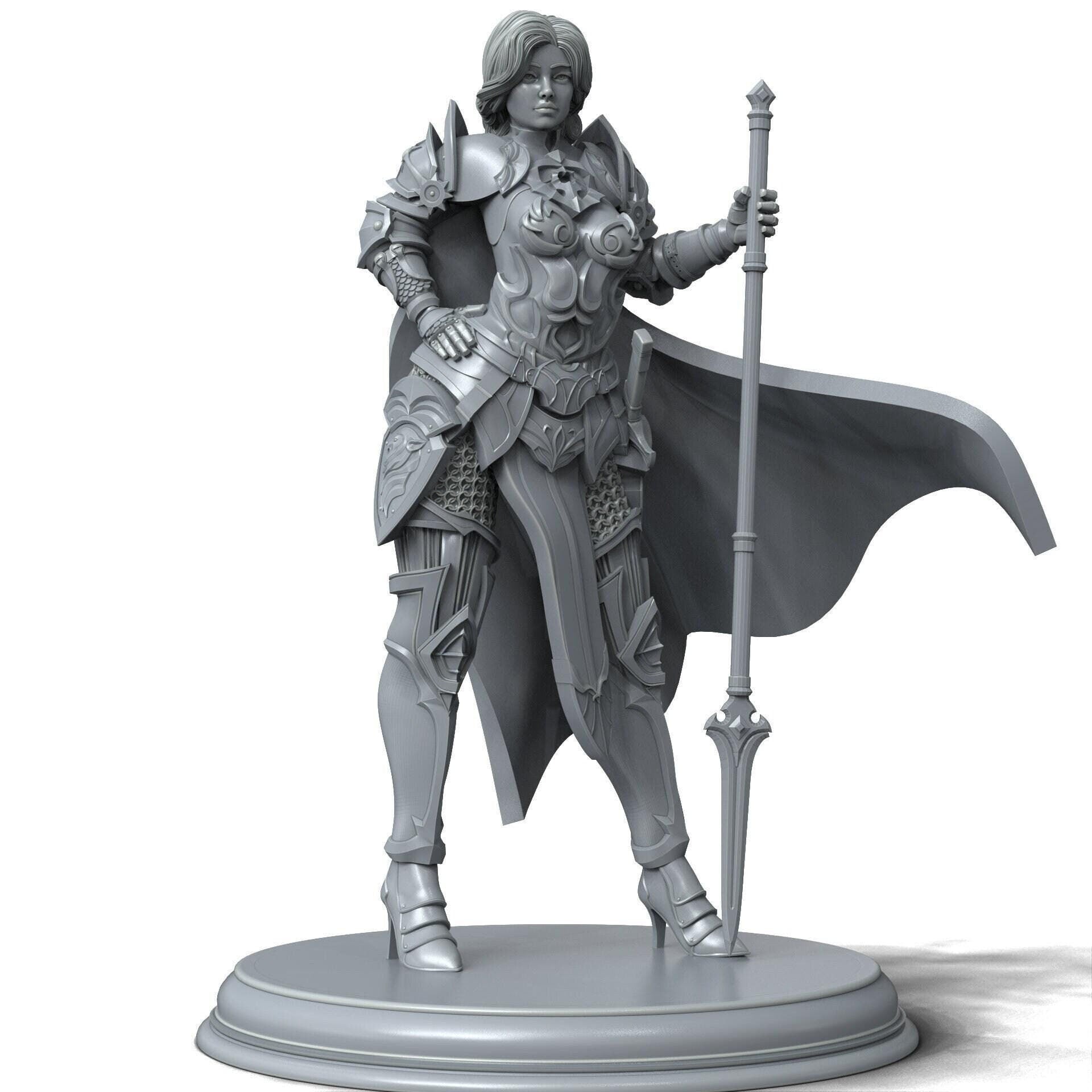 Tiana Paladin of Justice | RPG Tabletop Compatible | 32mm,75mm Scales | All Tabletop RPG Compatible |Unpainted Figure