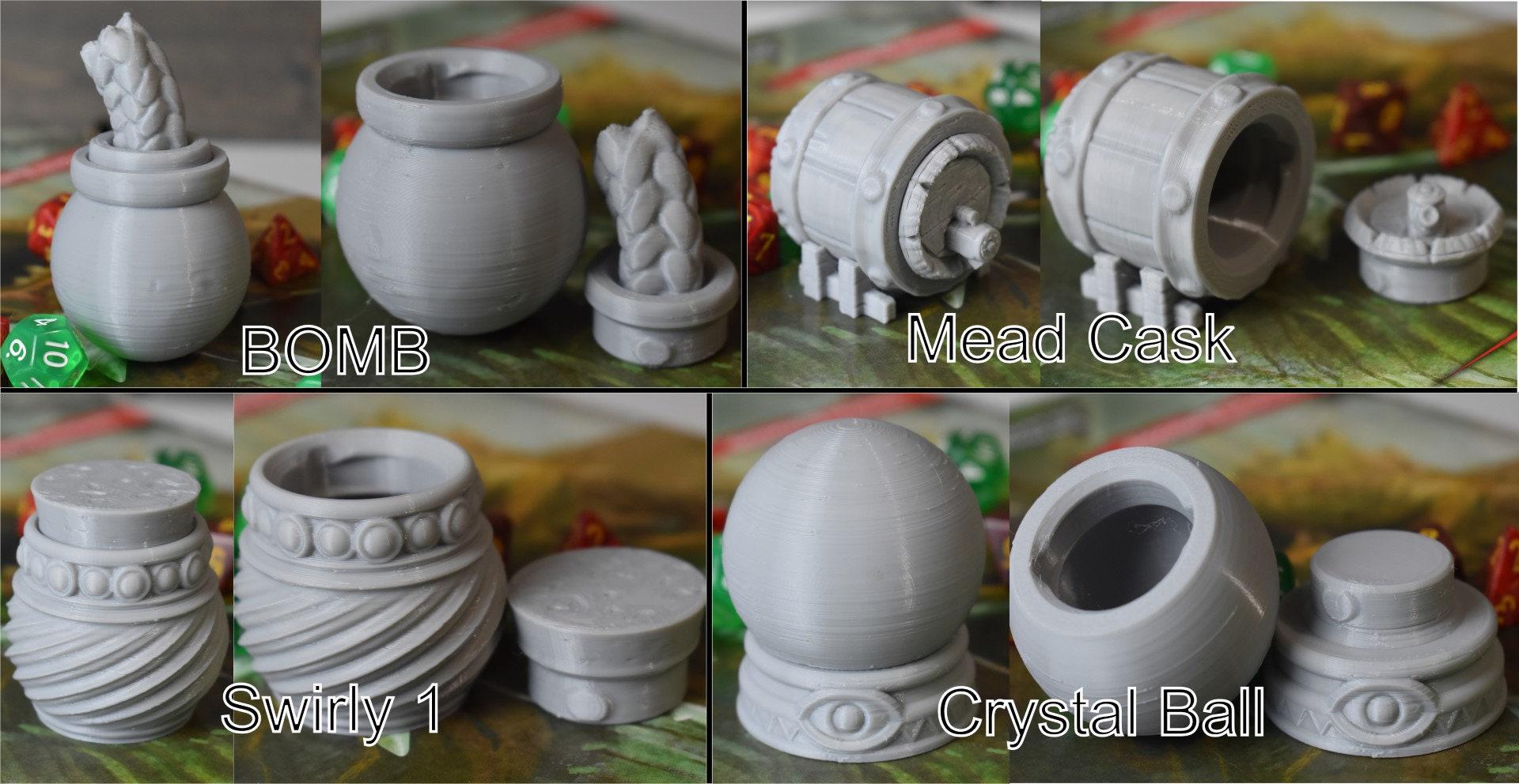 3 for 15 dollars Tiny Pots, potions and bombs!! Great for cosplay and expanded RPG gameplay w/ free shipping!! Made in USA