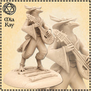Birdfolk Bard Mini | Lute Player Resin Table Top RPG Figure | Fantasy Tabletop Miniature
