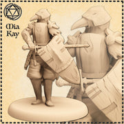 Birdfolk Paladin Mini | Sword and Shield Resin Table Top RPG Figure | Fantasy Tabletop Miniature