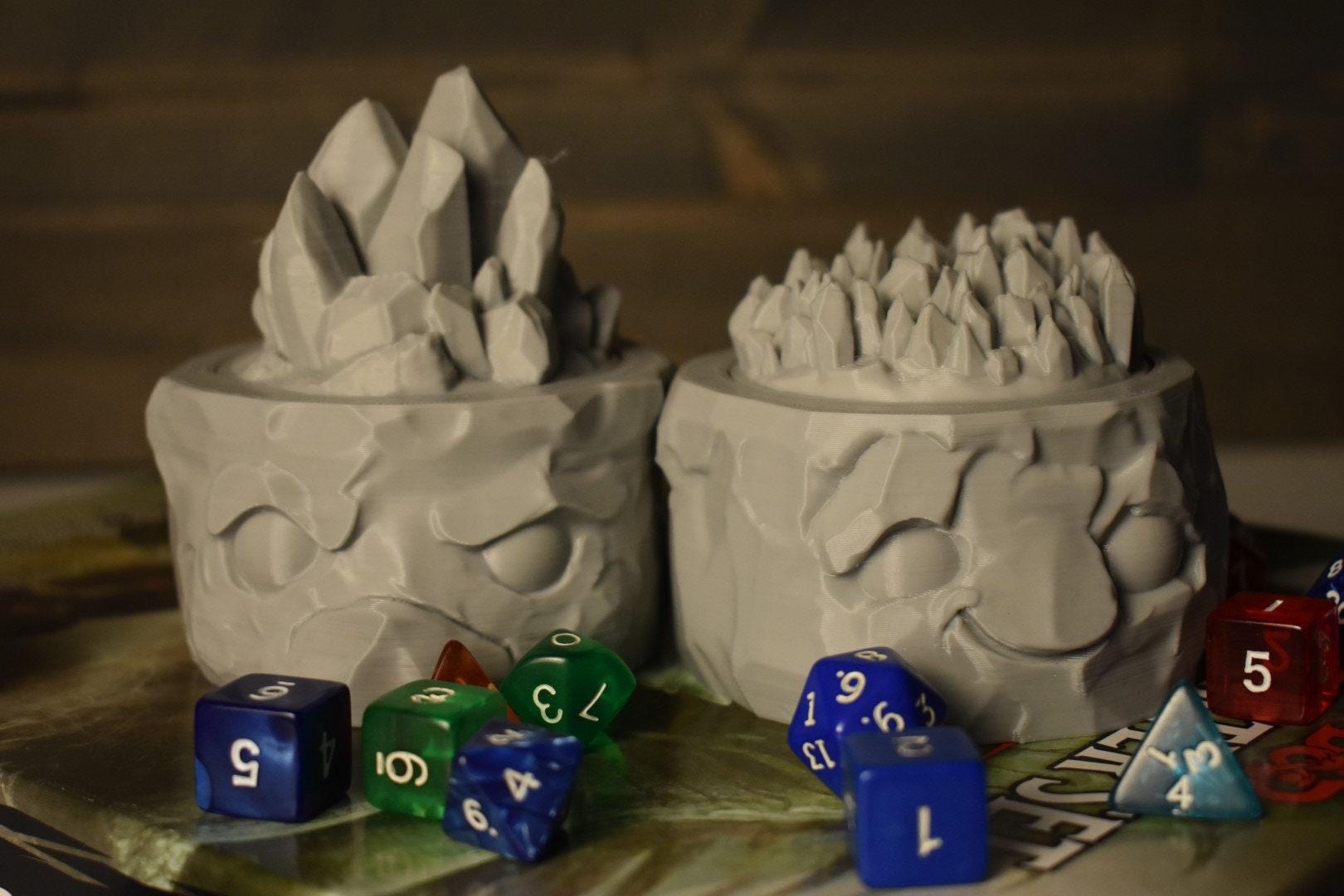 Golem Themed Dice, Token, Counter, Trinket Box USA Made • Handmade RPG Dice Box • Ars Moriendi Licensed • Dice Storage