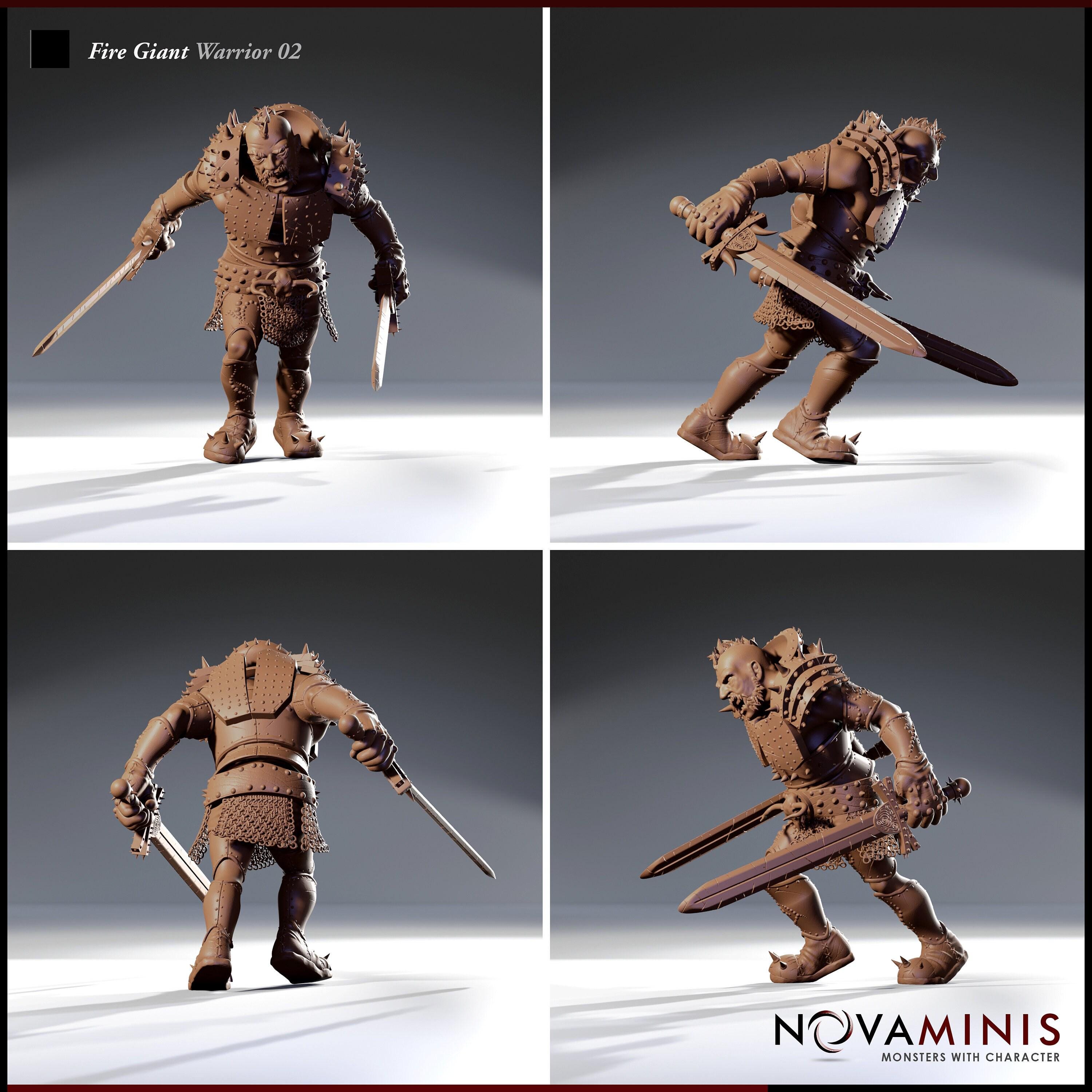 Fire Giant Warrior | 32mm Scale | All Tabletop RPG Compatible | Unpainted Figure