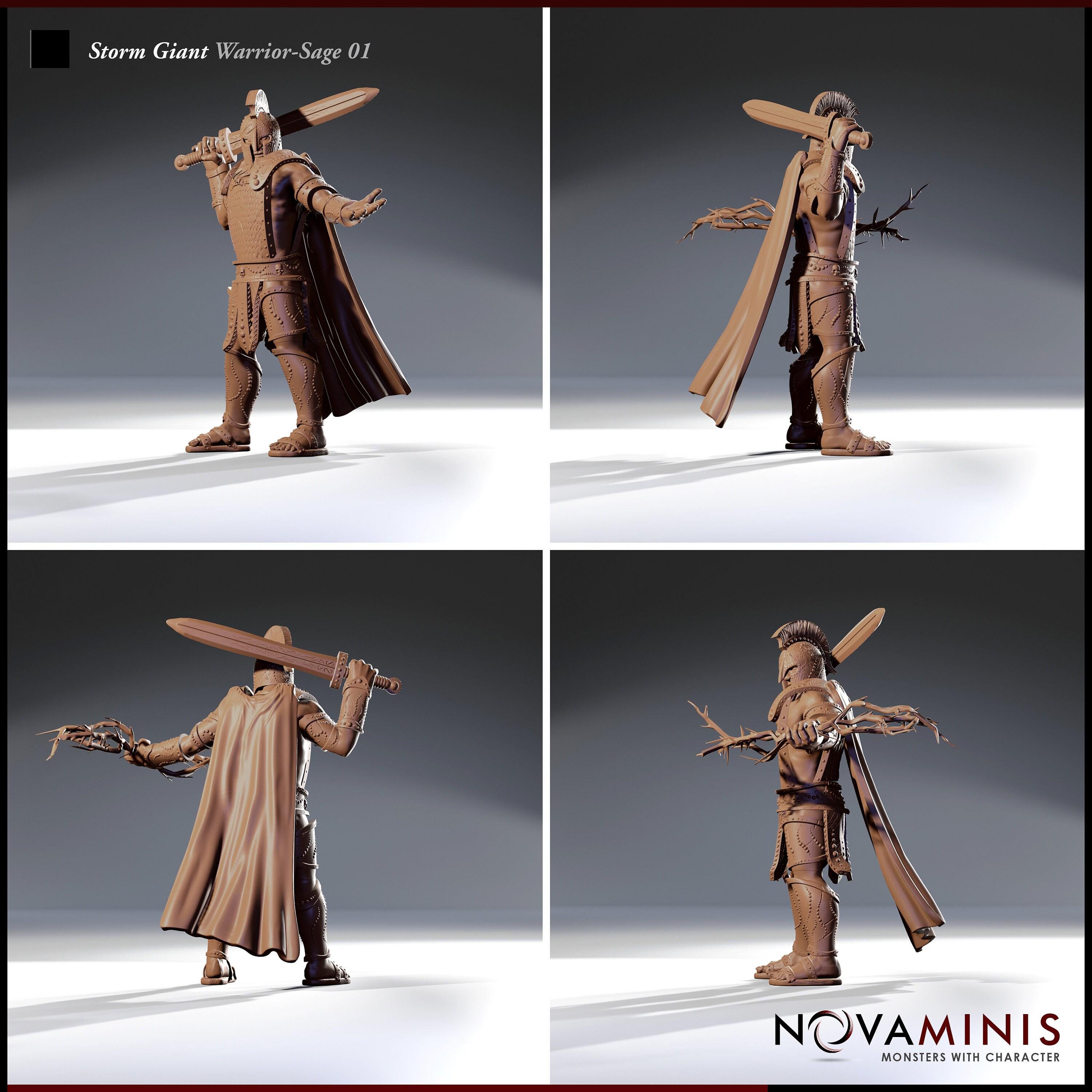 Storm Giant Warrior Sage | 32mm Scale | All Tabletop RPG Compatible | Unpainted Figure