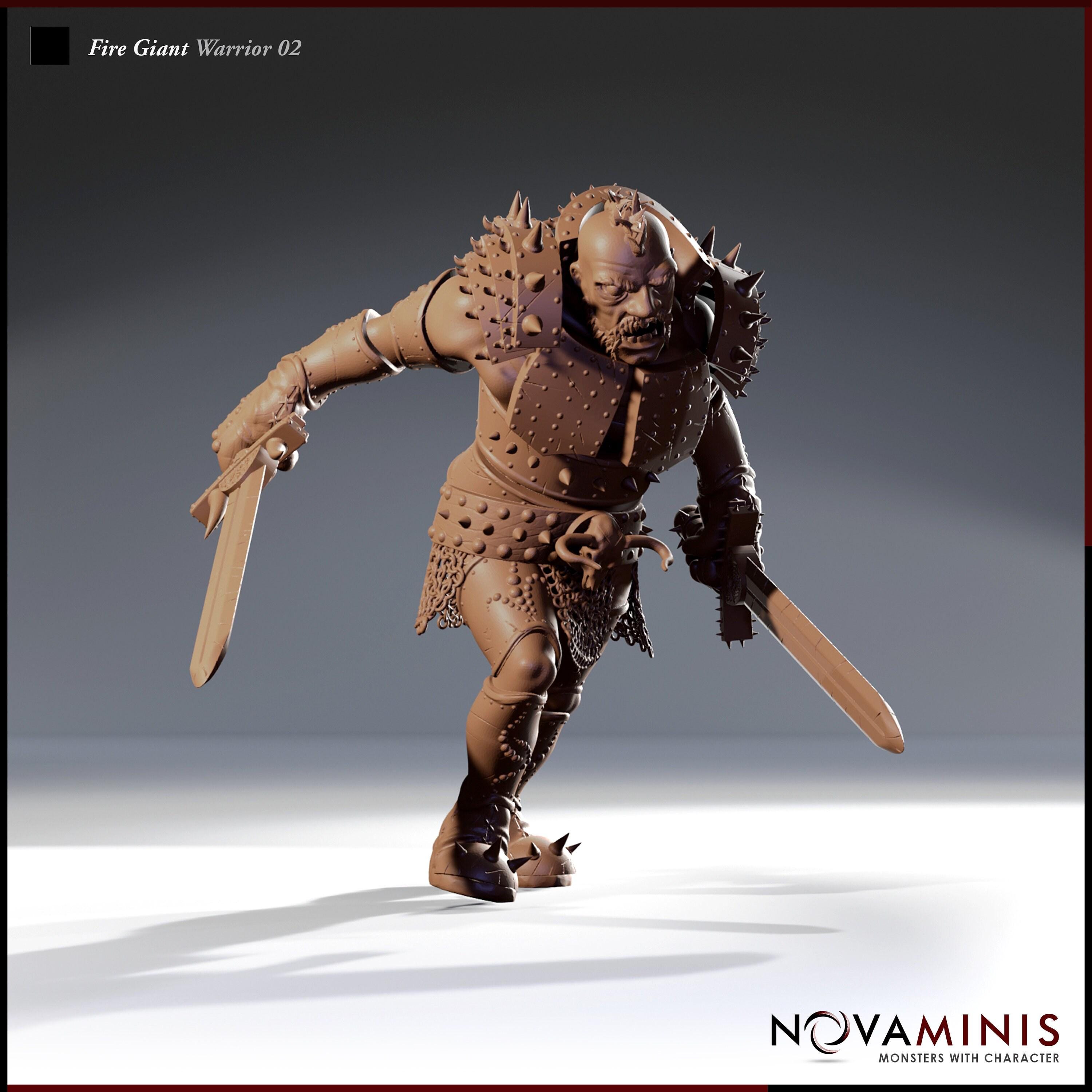 Fire Giant Warrior | 32mm Scale | All Tabletop RPG Compatible | Unpainted Figure