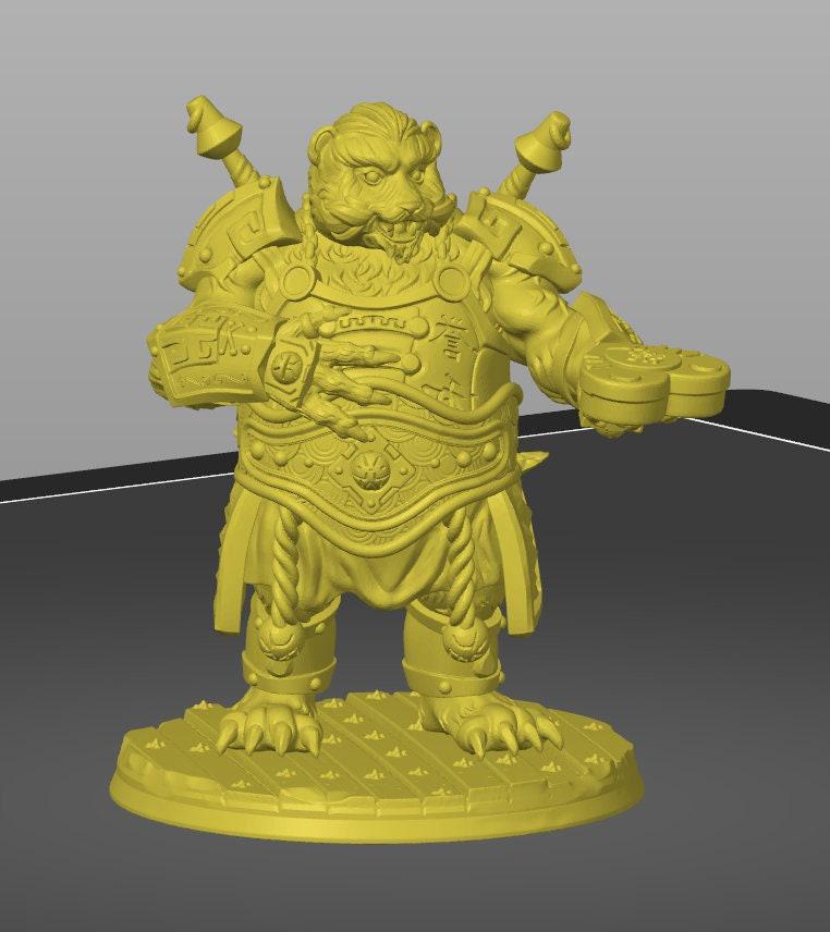 Panda Warrior | RPG Tabletop Compatible | 32mm,75mm Scales | All Tabletop RPG Compatible | Unpainted Figure