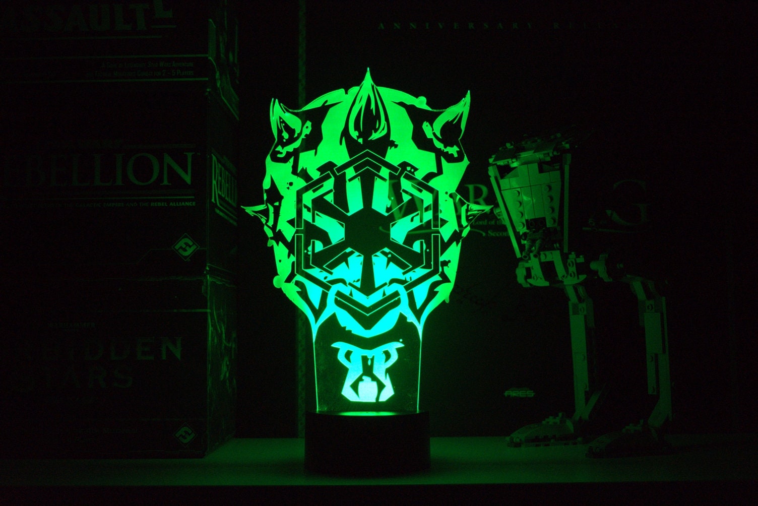 Darth Maul w/ Sith Symbol Inspired by Star Wars LED Lamp perfect as a gift for a Star Wars geek. Place in Man caves, bars, garages, desks.