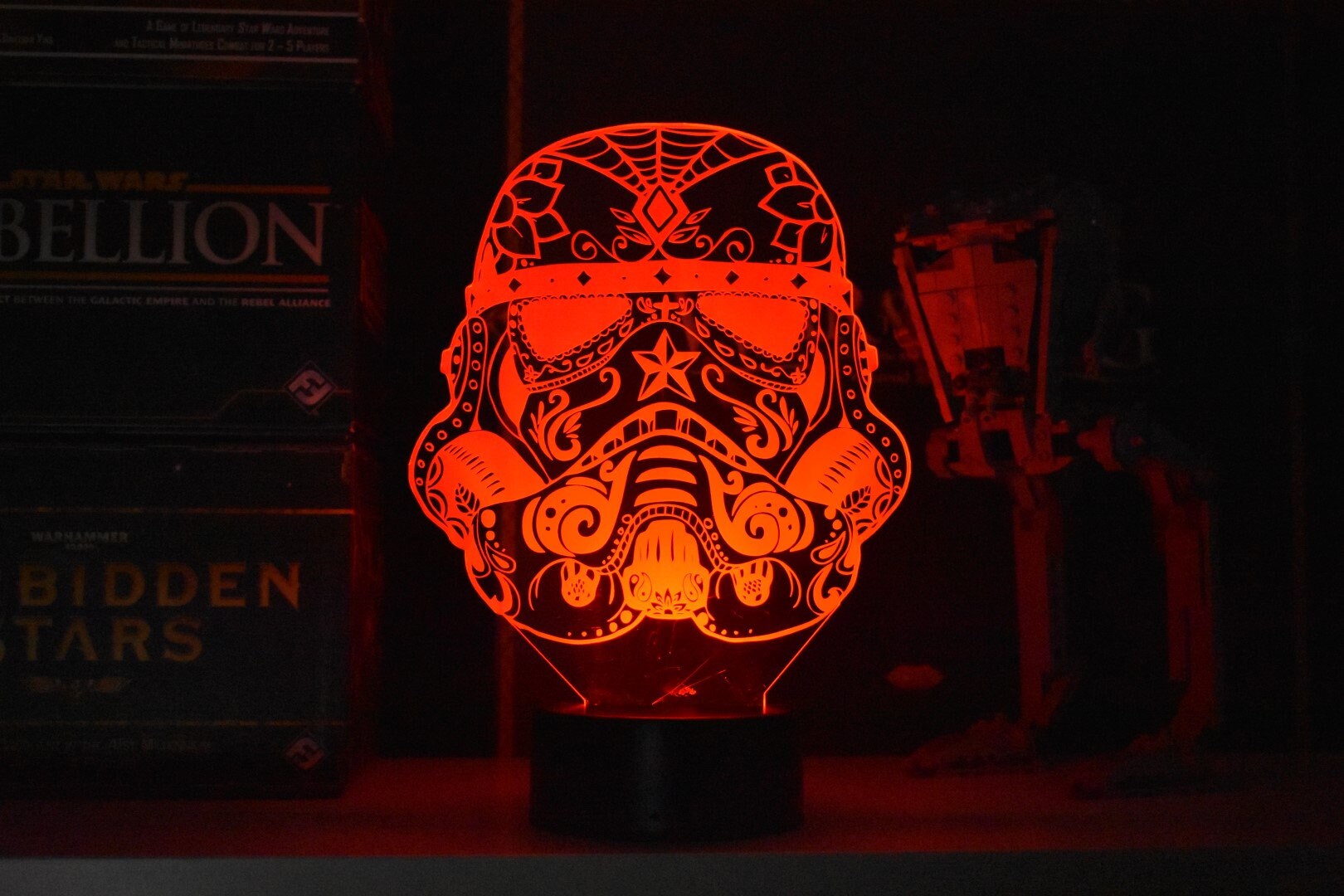 Candy Skull Stromtrooper LED sign perfect as a gift for Halloween. Place in Man caves, bars, garages, desks.