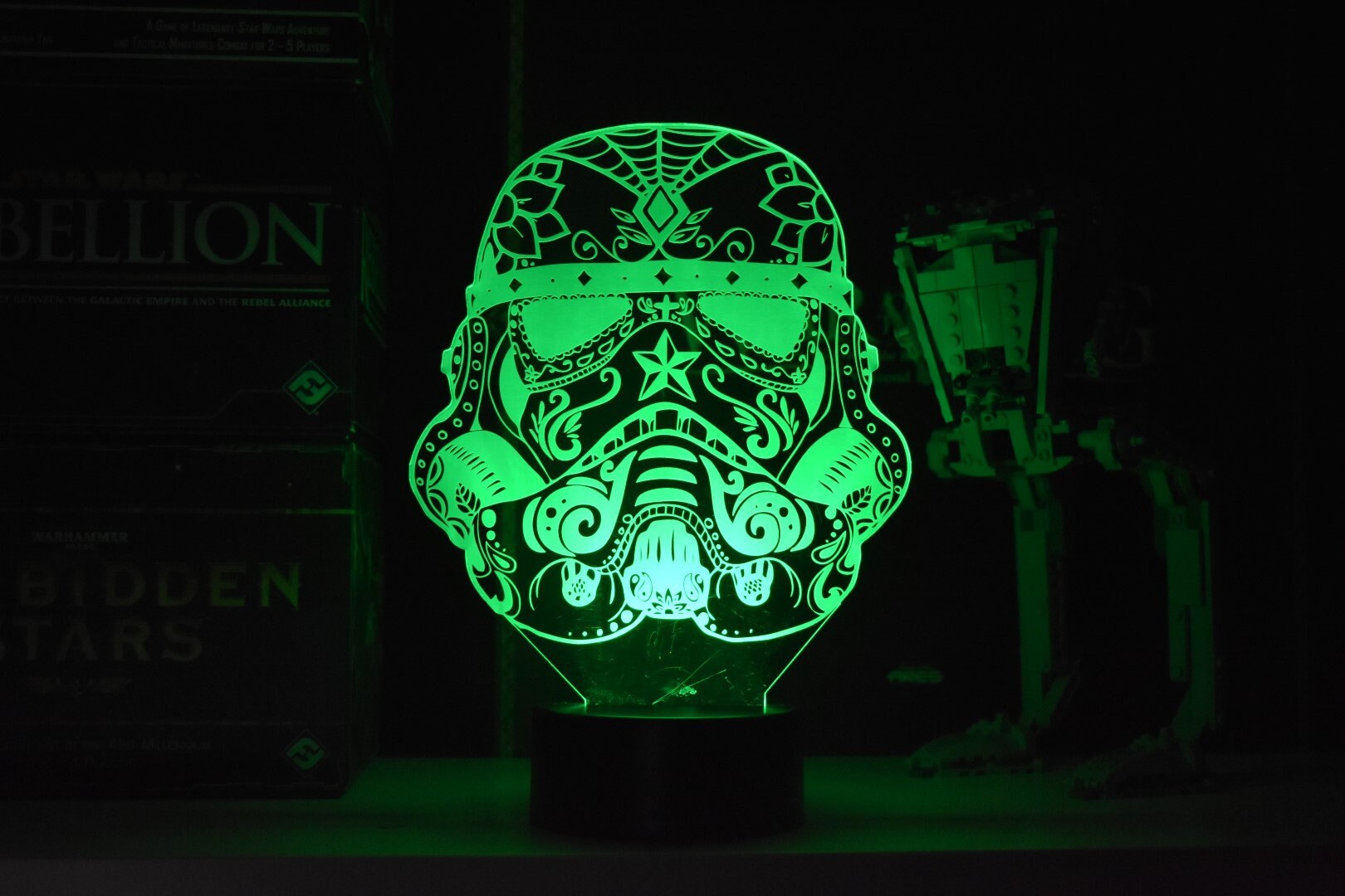 Candy Skull Stromtrooper LED sign perfect as a gift for Halloween. Place in Man caves, bars, garages, desks.