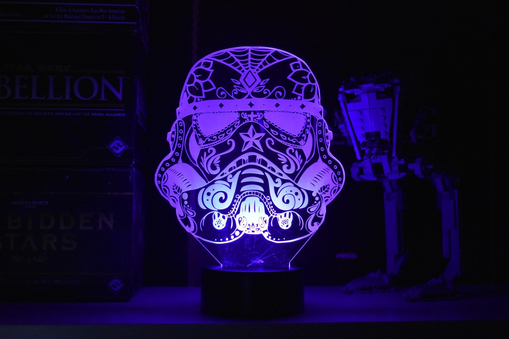 Candy Skull Stromtrooper LED sign perfect as a gift for Halloween. Place in Man caves, bars, garages, desks.