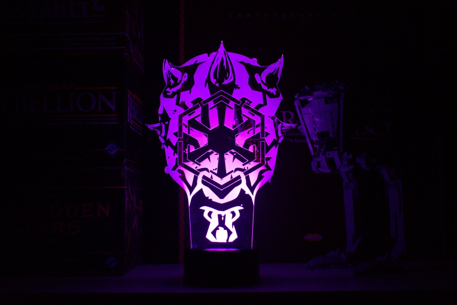 Darth Maul w/ Sith Symbol Inspired by Star Wars LED Lamp perfect as a gift for a Star Wars geek. Place in Man caves, bars, garages, desks.