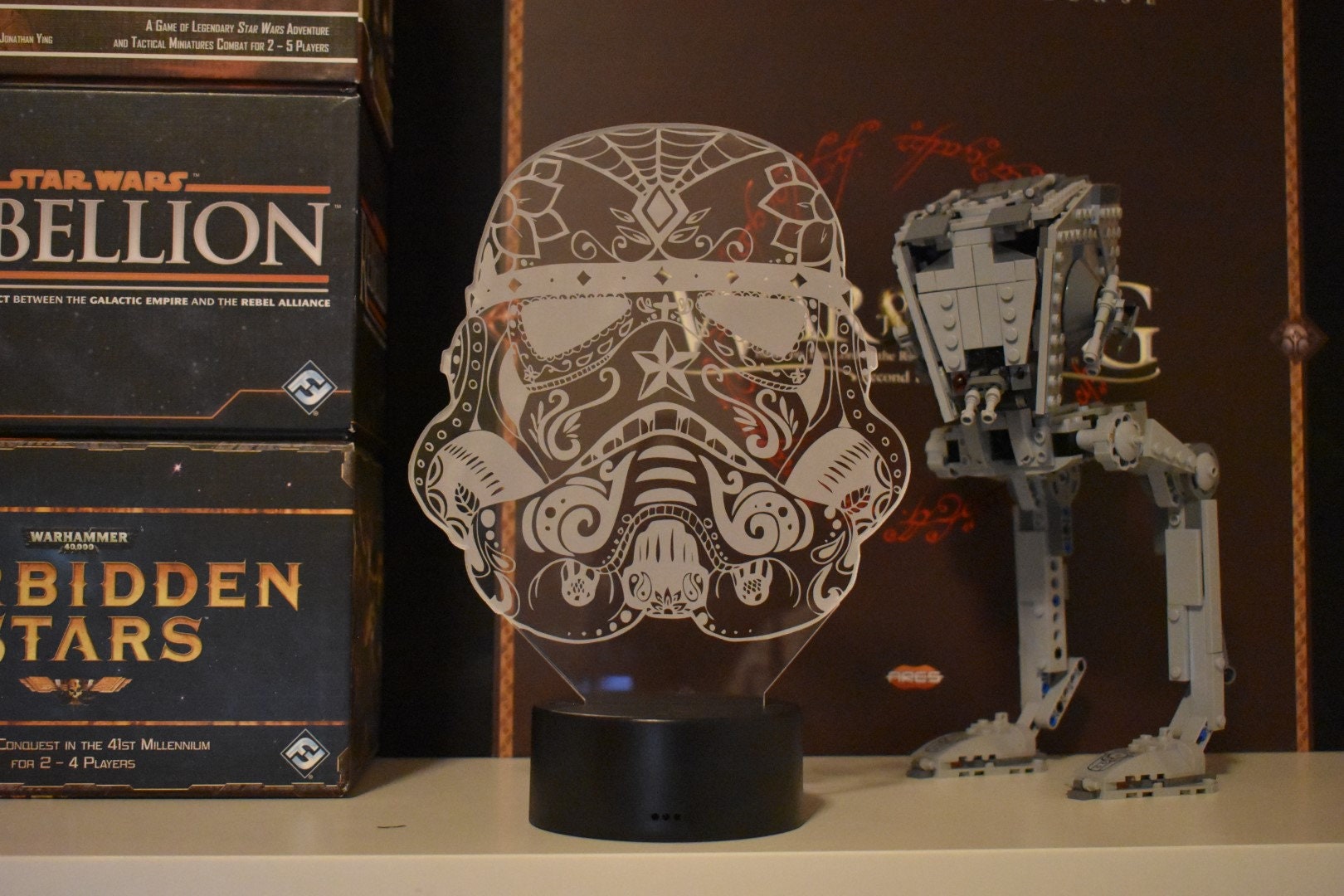 Candy Skull Stromtrooper LED sign perfect as a gift for Halloween. Place in Man caves, bars, garages, desks.