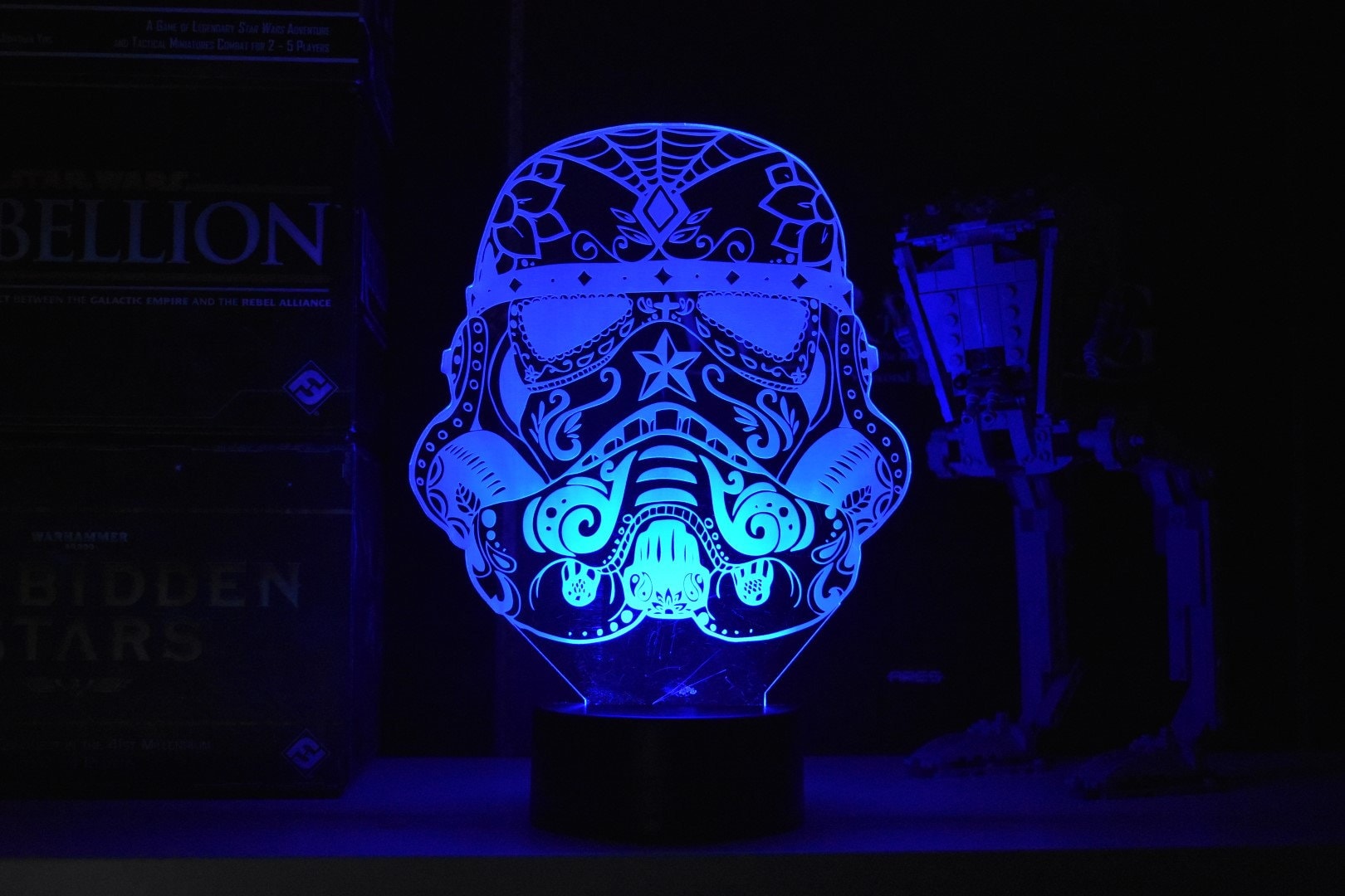 Candy Skull Stromtrooper LED sign perfect as a gift for Halloween. Place in Man caves, bars, garages, desks.
