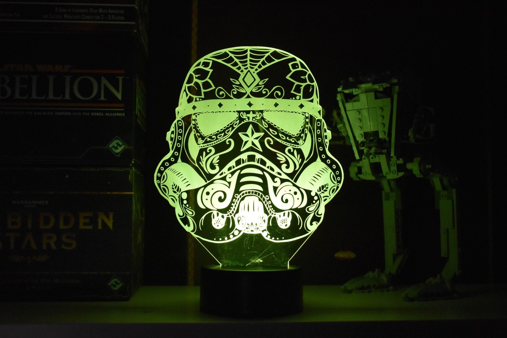 Candy Skull Stromtrooper LED sign perfect as a gift for Halloween. Place in Man caves, bars, garages, desks.