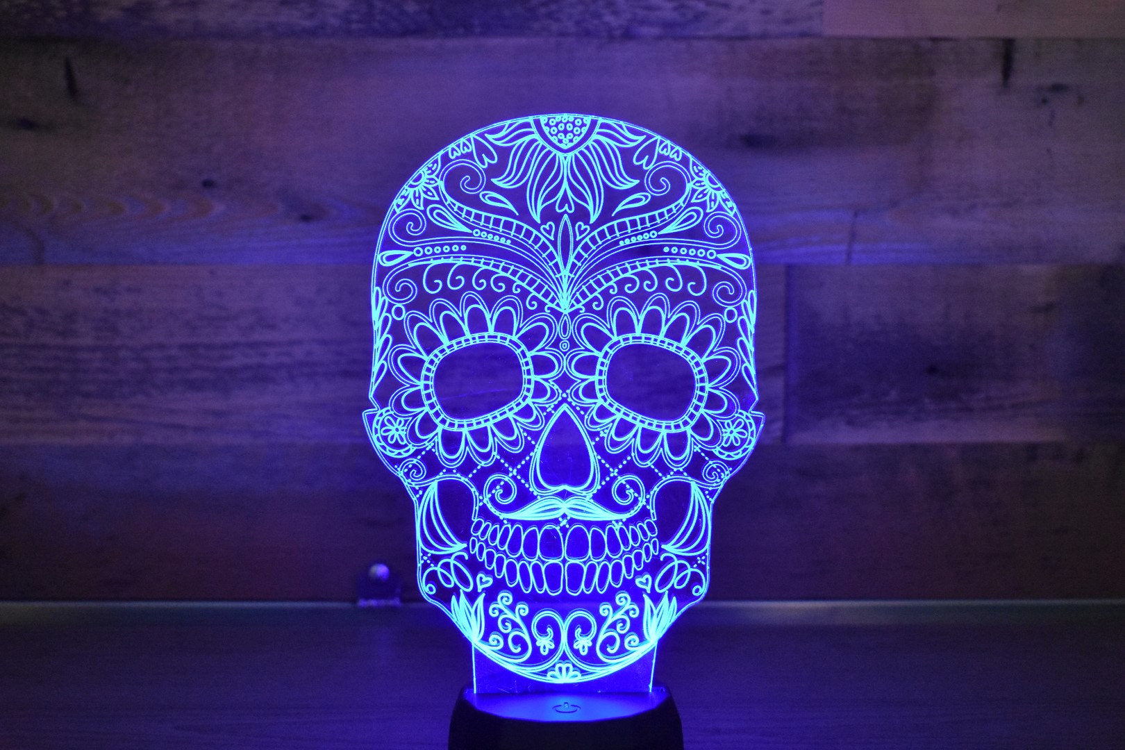 Personalized Sugar Skull LED sign perfect as a gift for a Halloween!!! Place in Man caves, bars, garages, desks or kids room.
