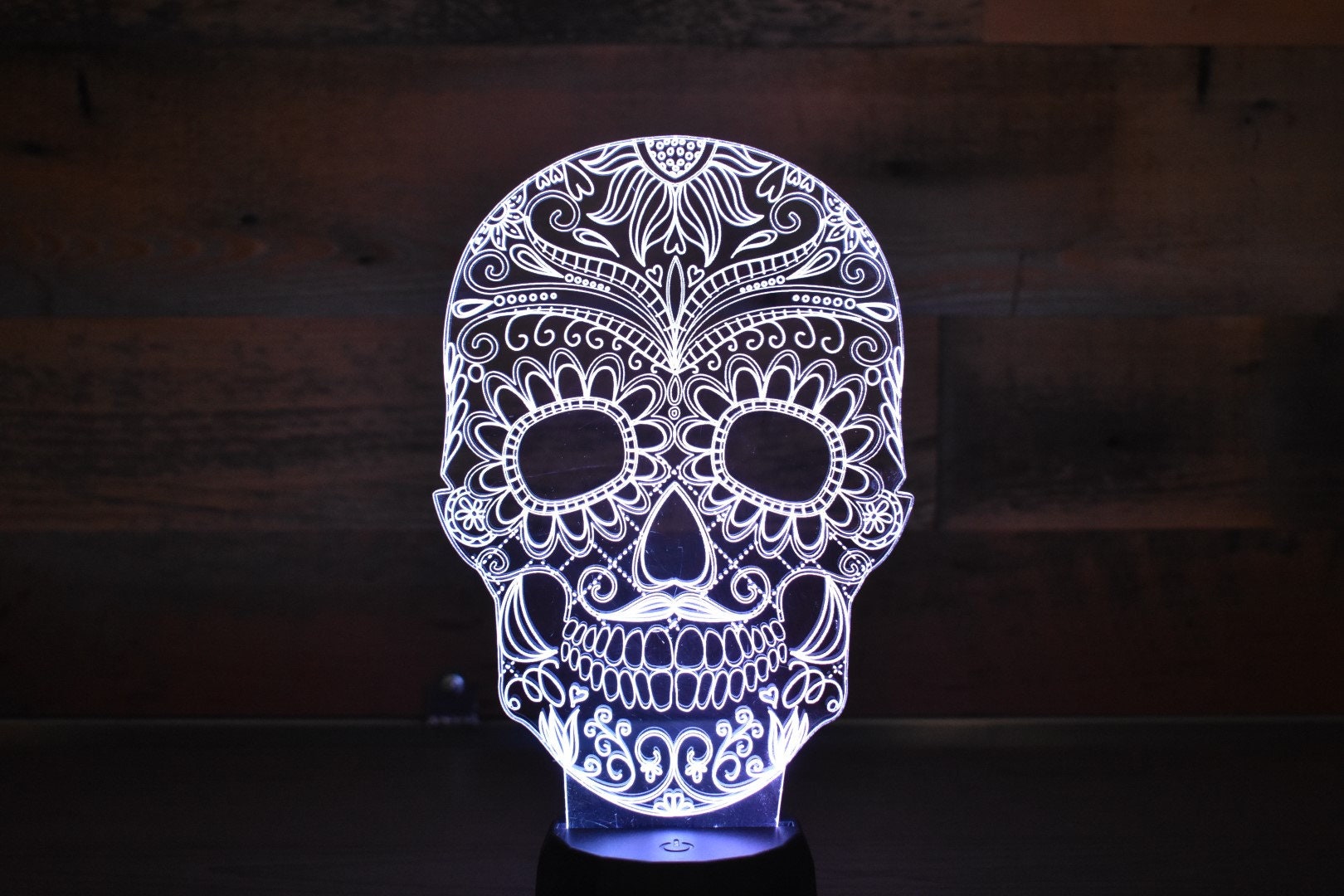 Personalized Sugar Skull LED sign perfect as a gift for a Halloween!!! Place in Man caves, bars, garages, desks or kids room.