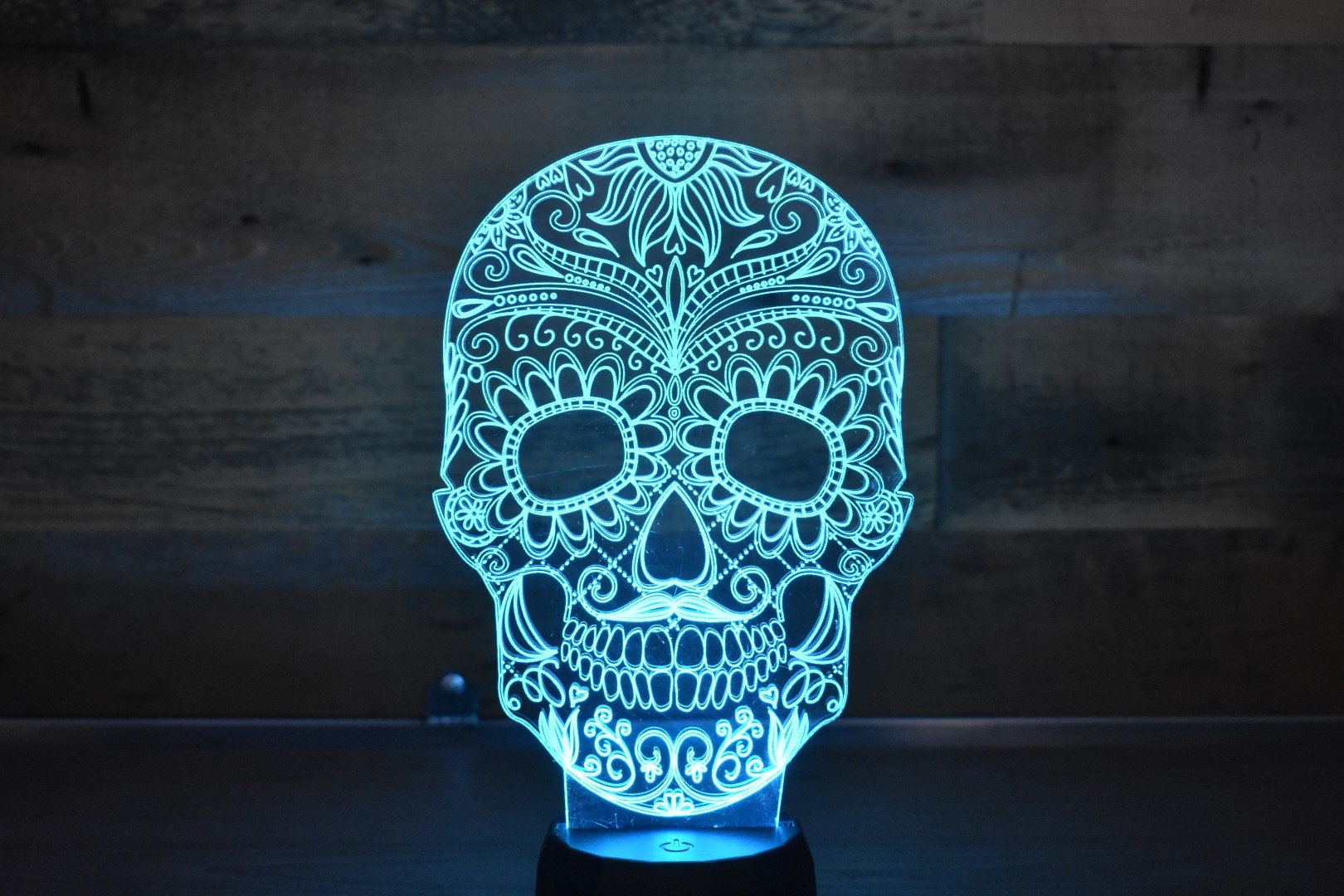 Personalized Sugar Skull LED sign perfect as a gift for a Halloween!!! Place in Man caves, bars, garages, desks or kids room.