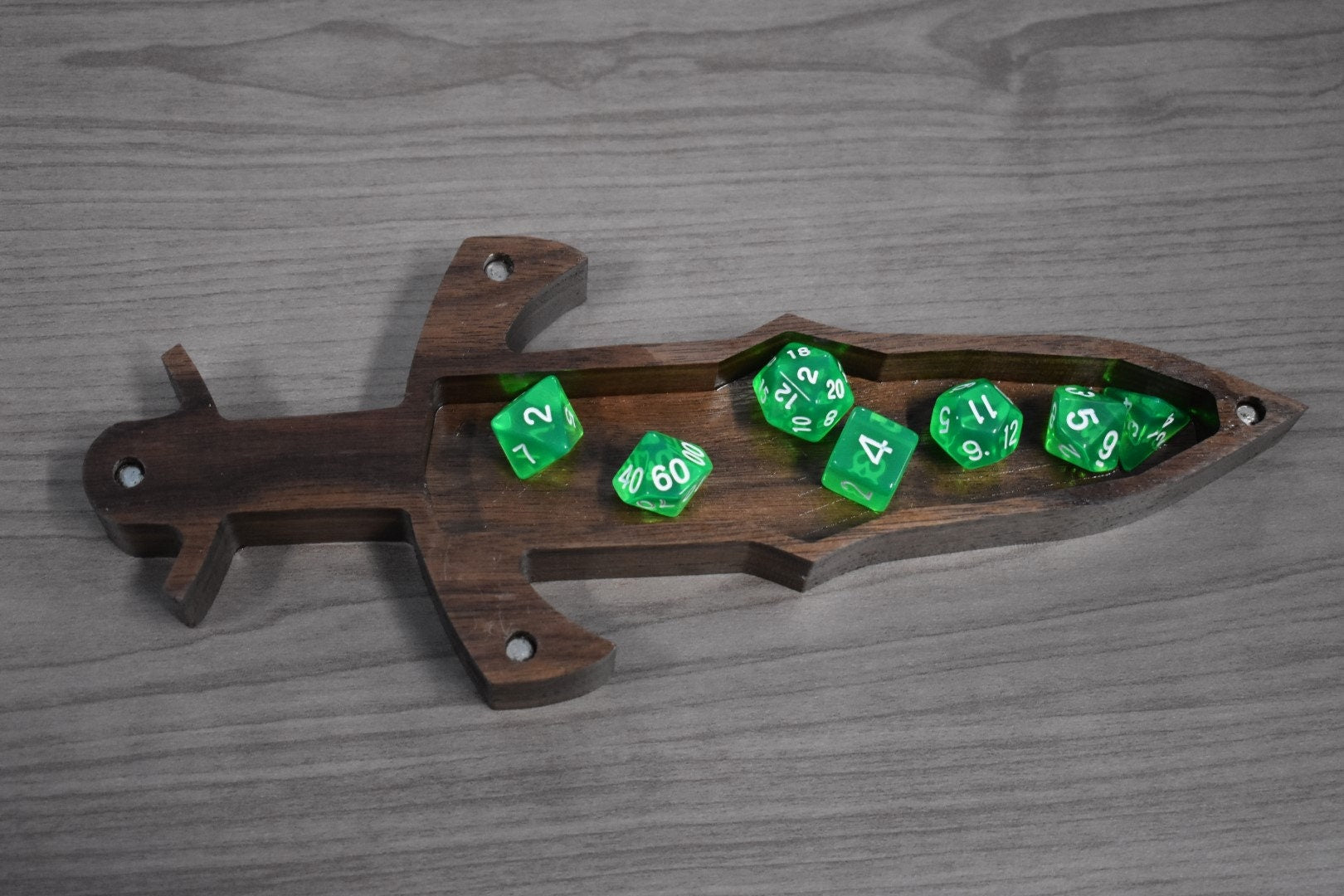 Dice Box Viking Sword perfect as a gift for a board game and RPG geeks. Place in Man caves, bars, garages, desks.