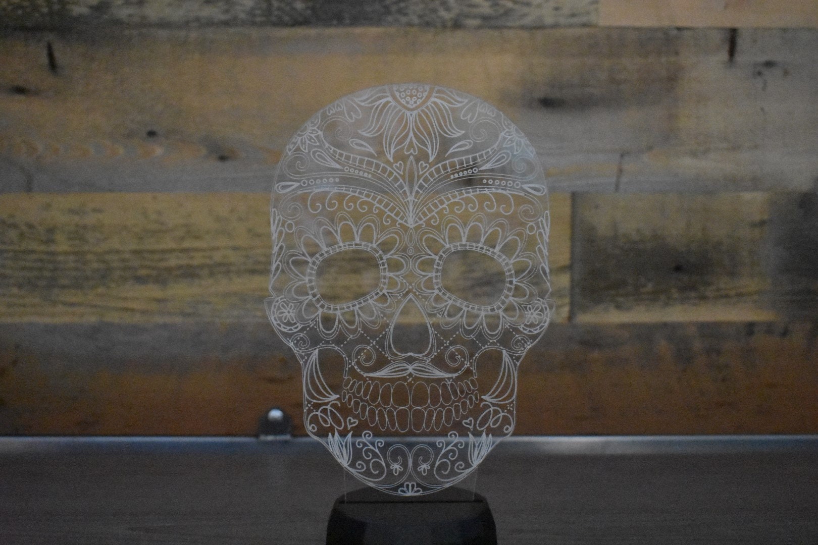 Personalized Sugar Skull LED sign perfect as a gift for a Halloween!!! Place in Man caves, bars, garages, desks or kids room.