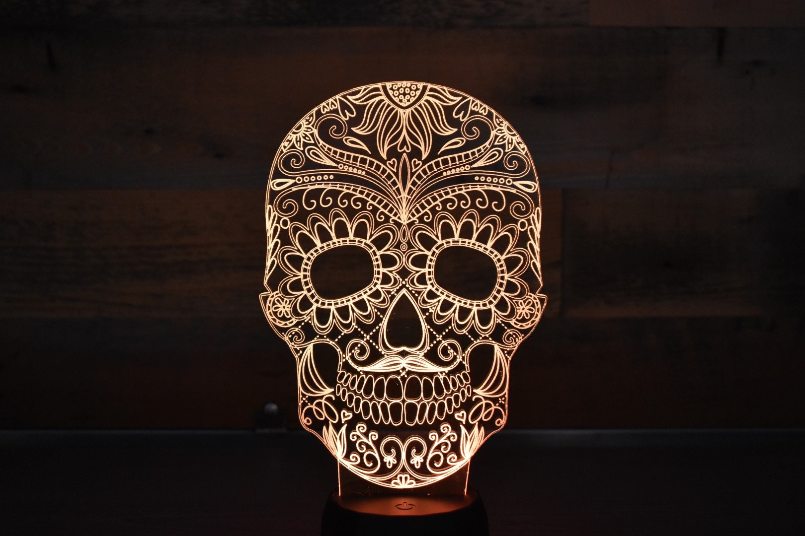 Personalized Sugar Skull LED sign perfect as a gift for a Halloween!!! Place in Man caves, bars, garages, desks or kids room.