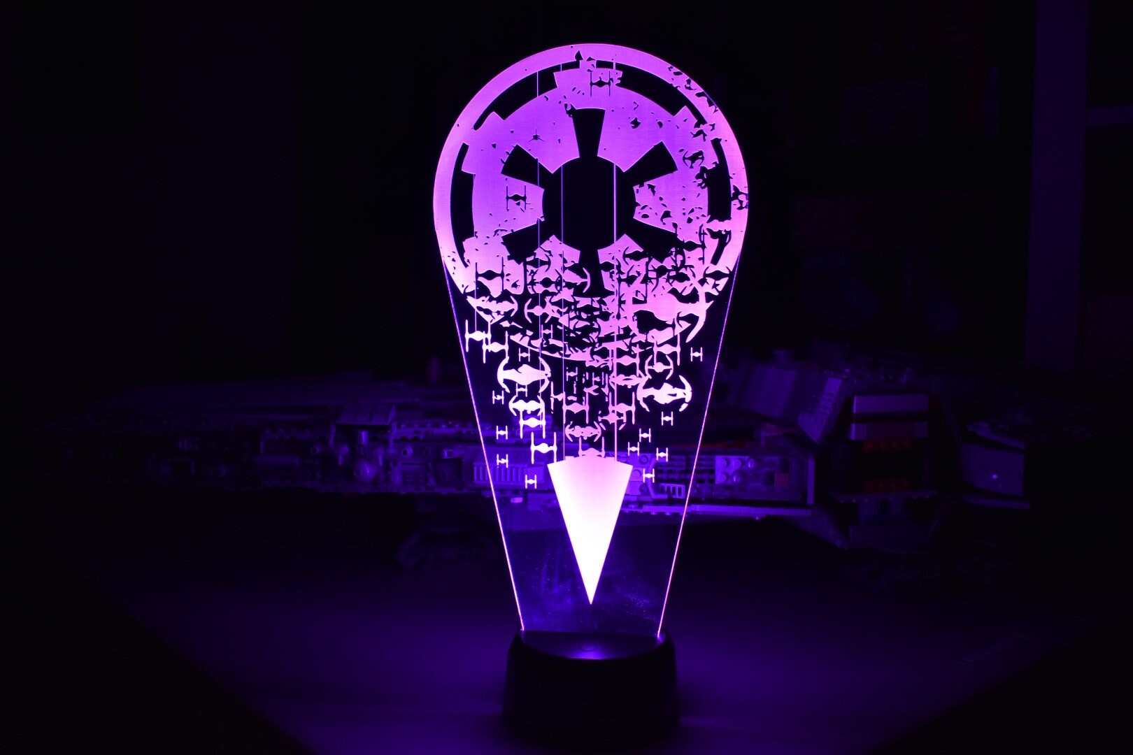 Star Wars Inspired Imperial Ships LED sign perfect as a gift for a Star Wars geeks. Place in Man caves, bars, garages, desks, bed room.