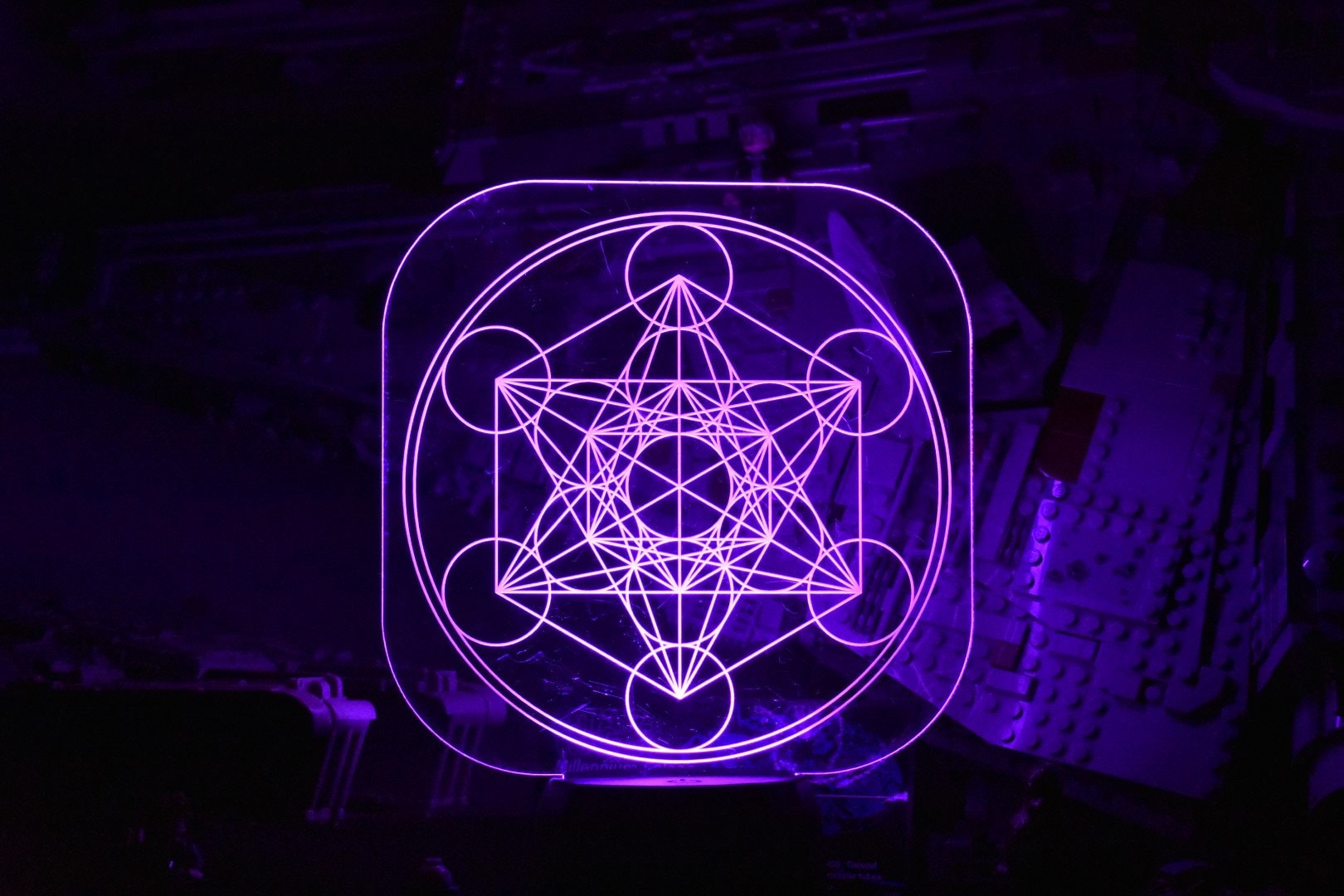Metatron's Cube LED sign perfect as a gift.