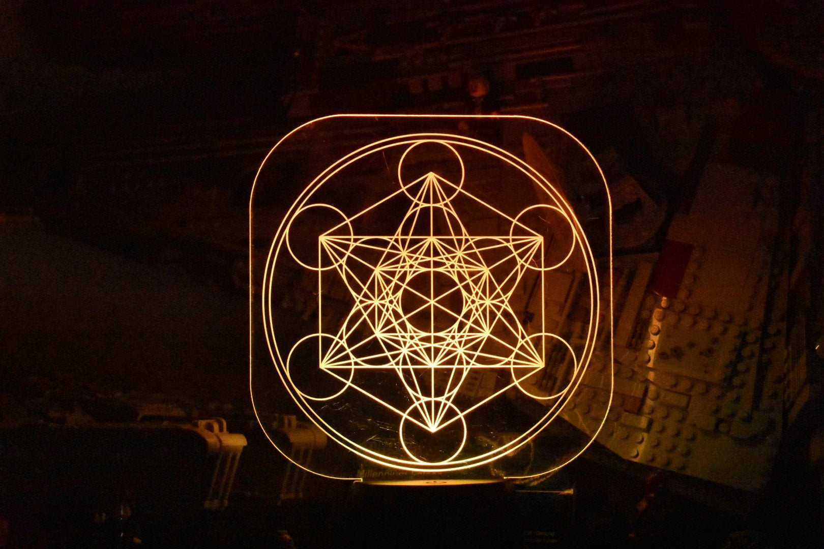 Metatron's Cube LED sign perfect as a gift.