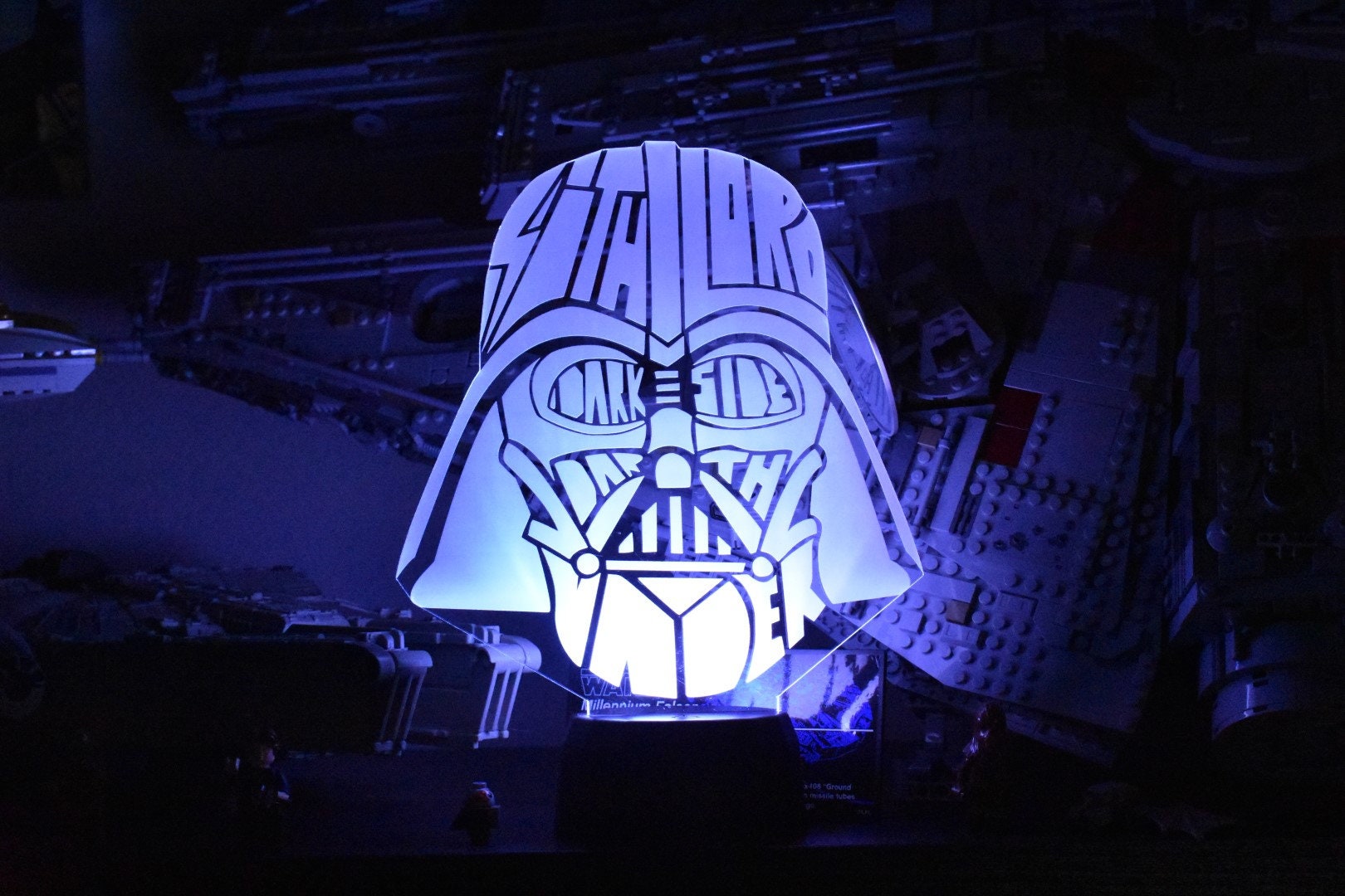 Darth Vader Word Cloud LED sign perfect as a gift for a board game geeks. Place in Man caves, bars, garages, desks.