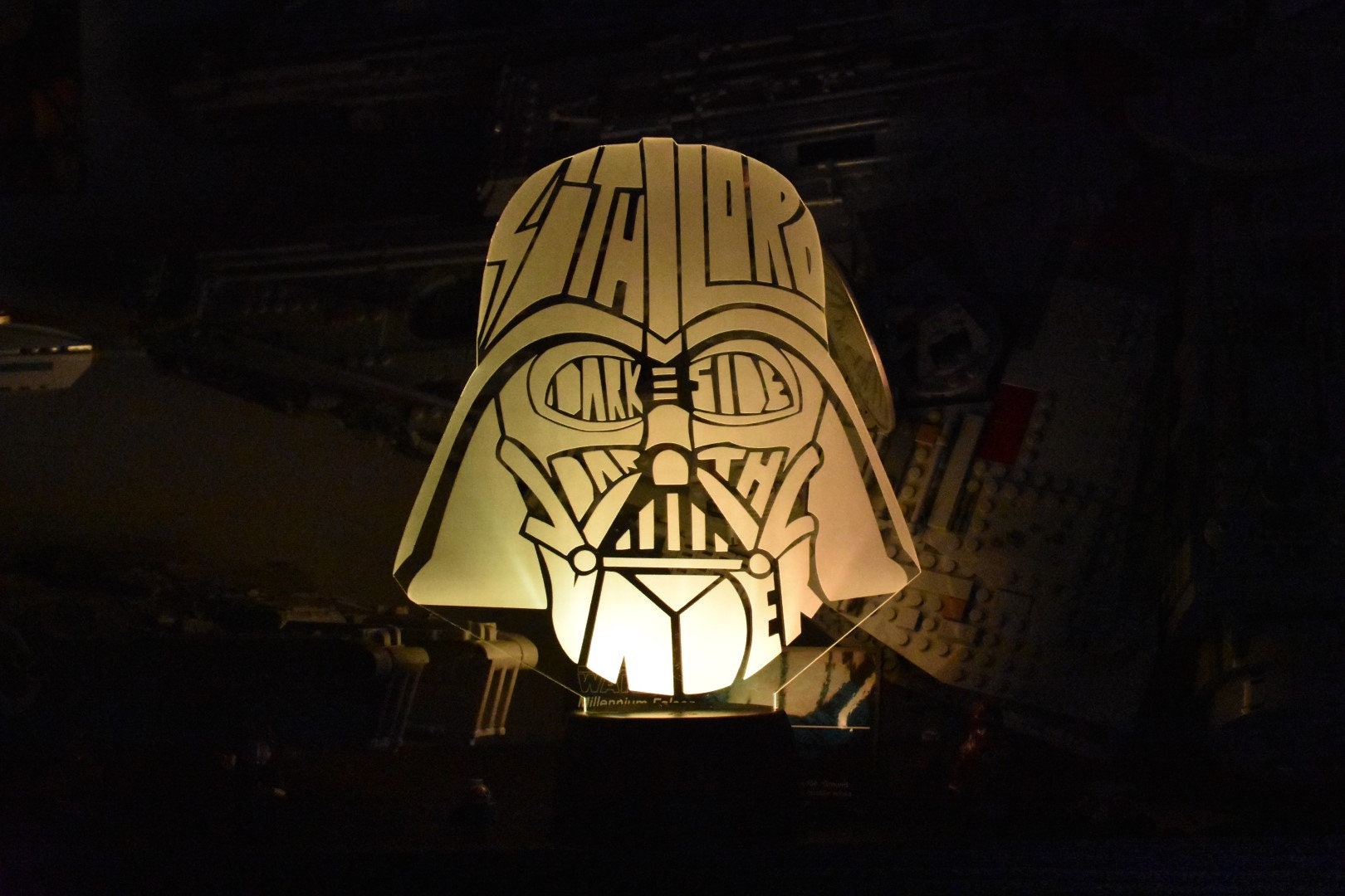 Darth Vader Word Cloud LED sign perfect as a gift for a board game geeks. Place in Man caves, bars, garages, desks.