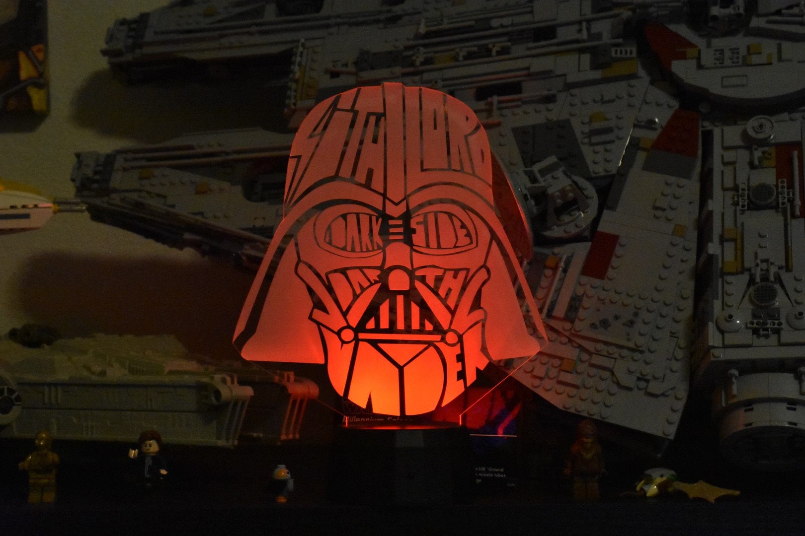 Darth Vader Word Cloud LED sign perfect as a gift for a board game geeks. Place in Man caves, bars, garages, desks.