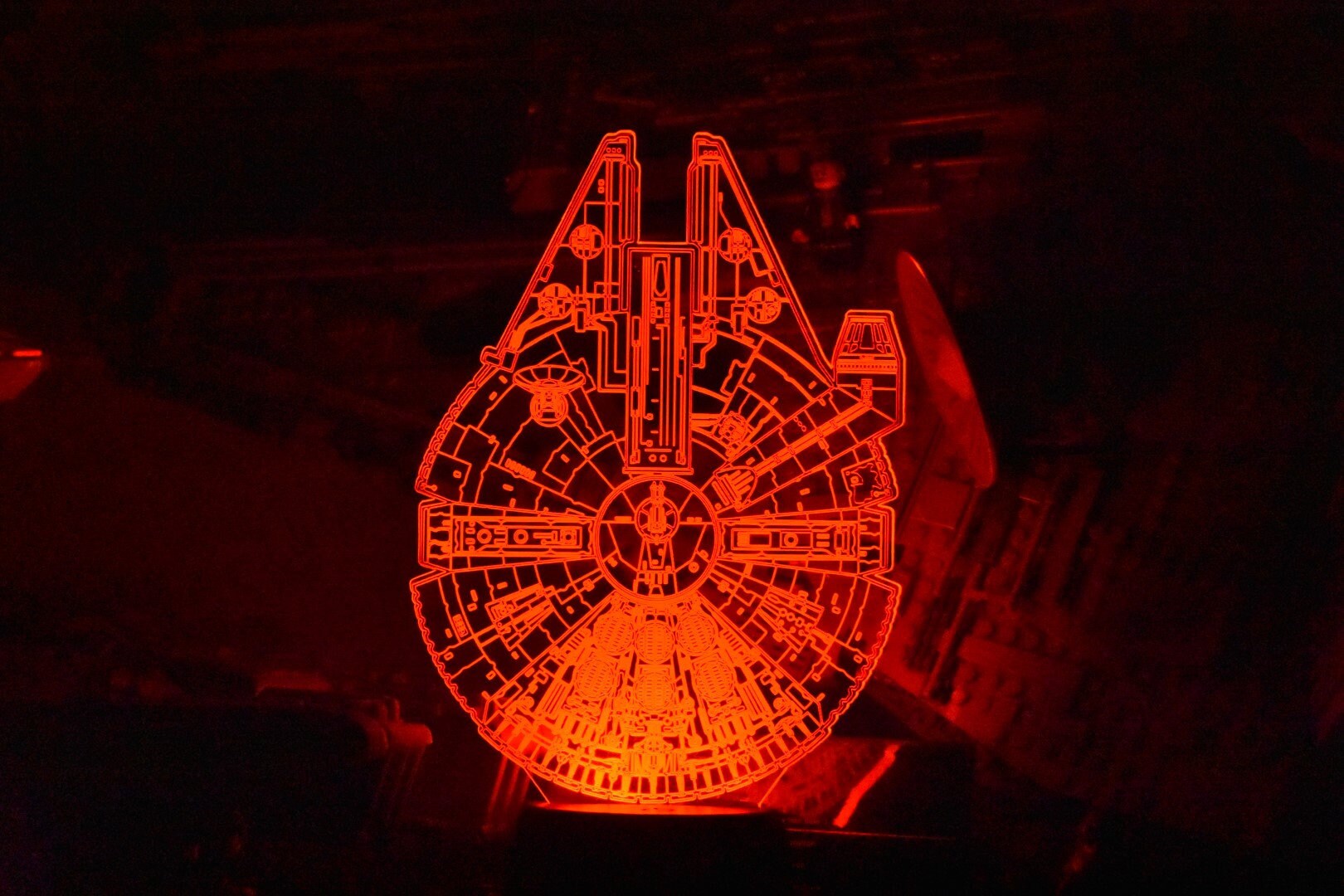 Millennium Falcon LED sign perfect as a gift for your chewy. Place in Man caves, bars, garages, desks.