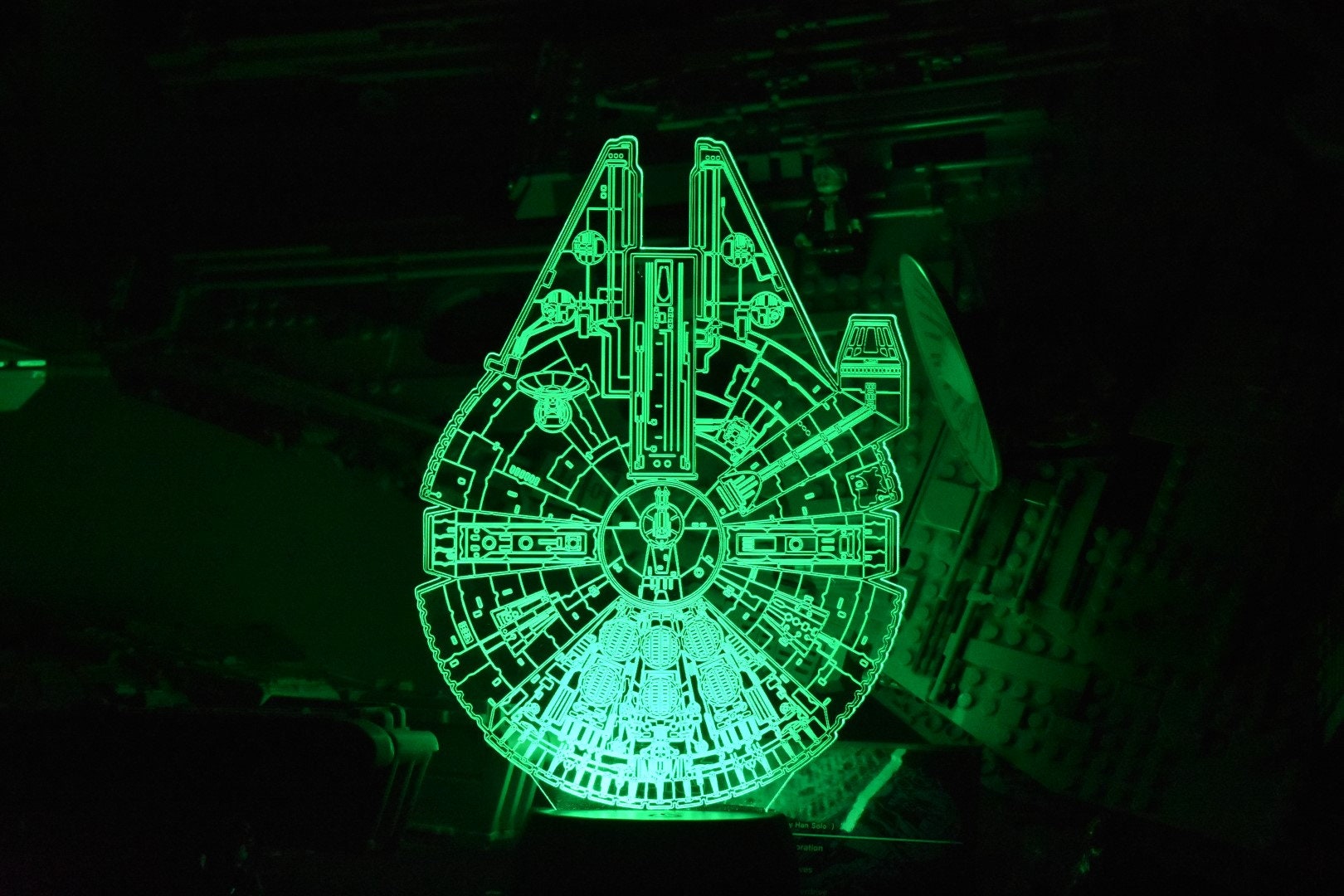 Millennium Falcon LED sign perfect as a gift for your chewy. Place in Man caves, bars, garages, desks.