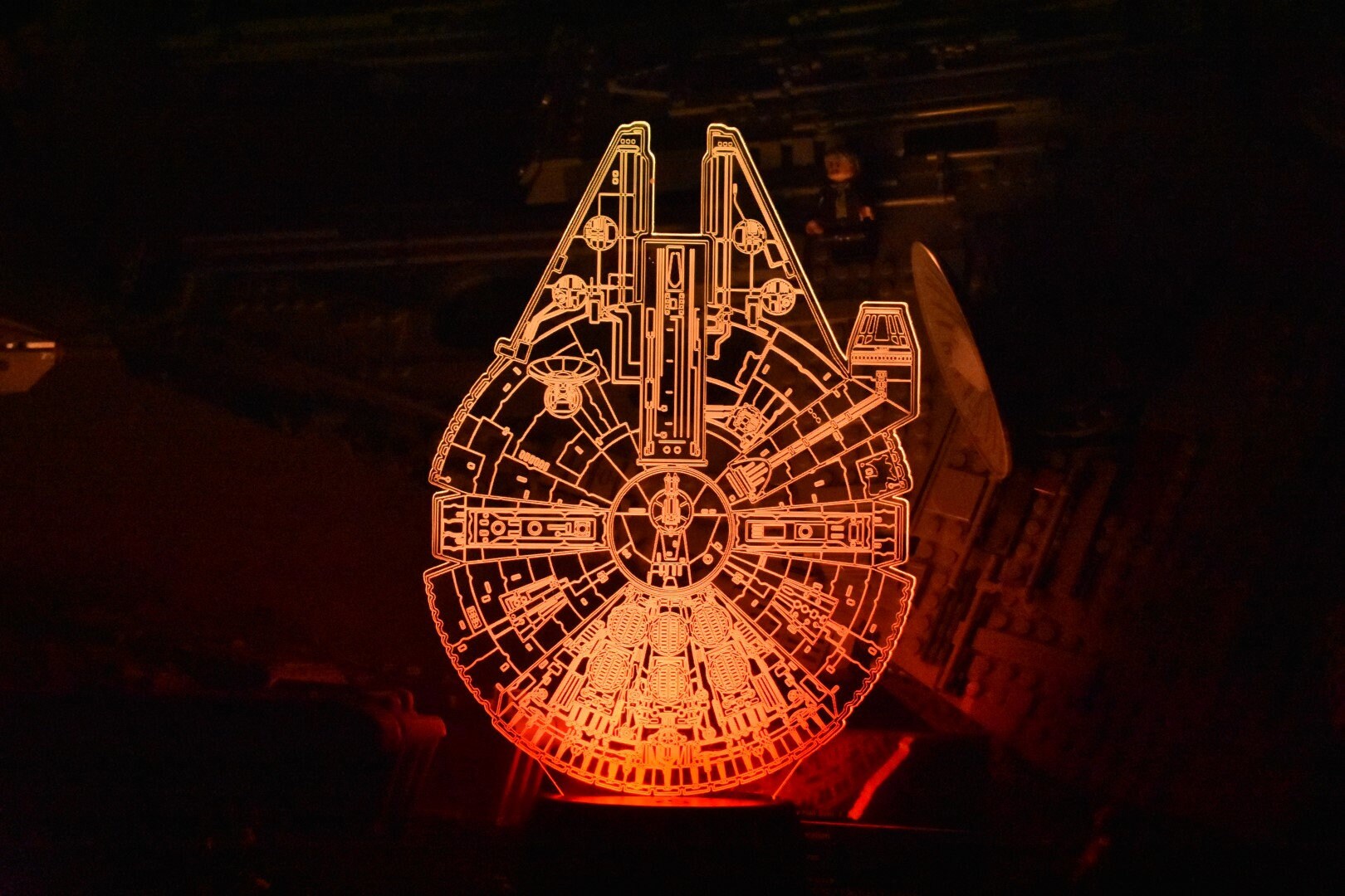 Millennium Falcon LED sign perfect as a gift for your chewy. Place in Man caves, bars, garages, desks.