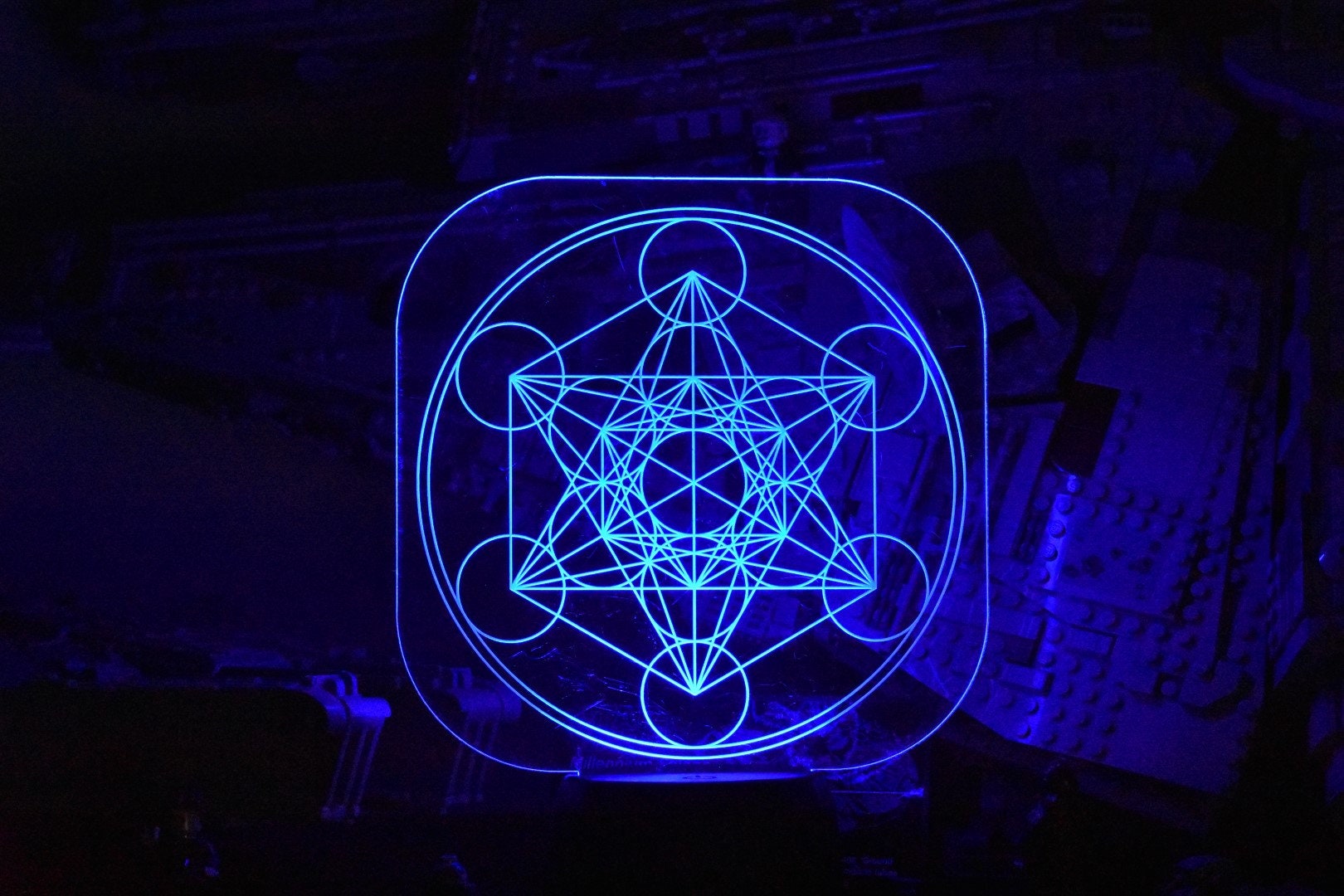 Metatron's Cube LED sign perfect as a gift.
