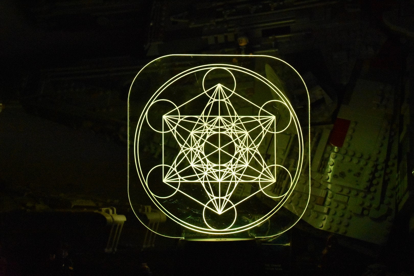 Metatron's Cube LED sign perfect as a gift.