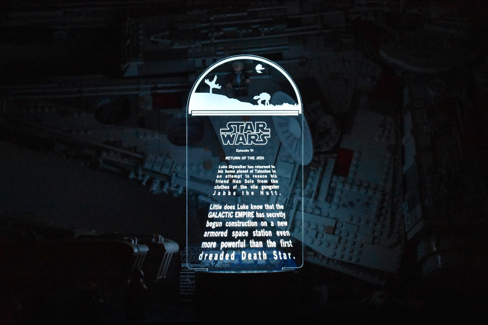 Return of the Jedi Crawl LED sign perfect as a gift for a Star Wars buffs. Place in Man caves, bars, garages, desks.