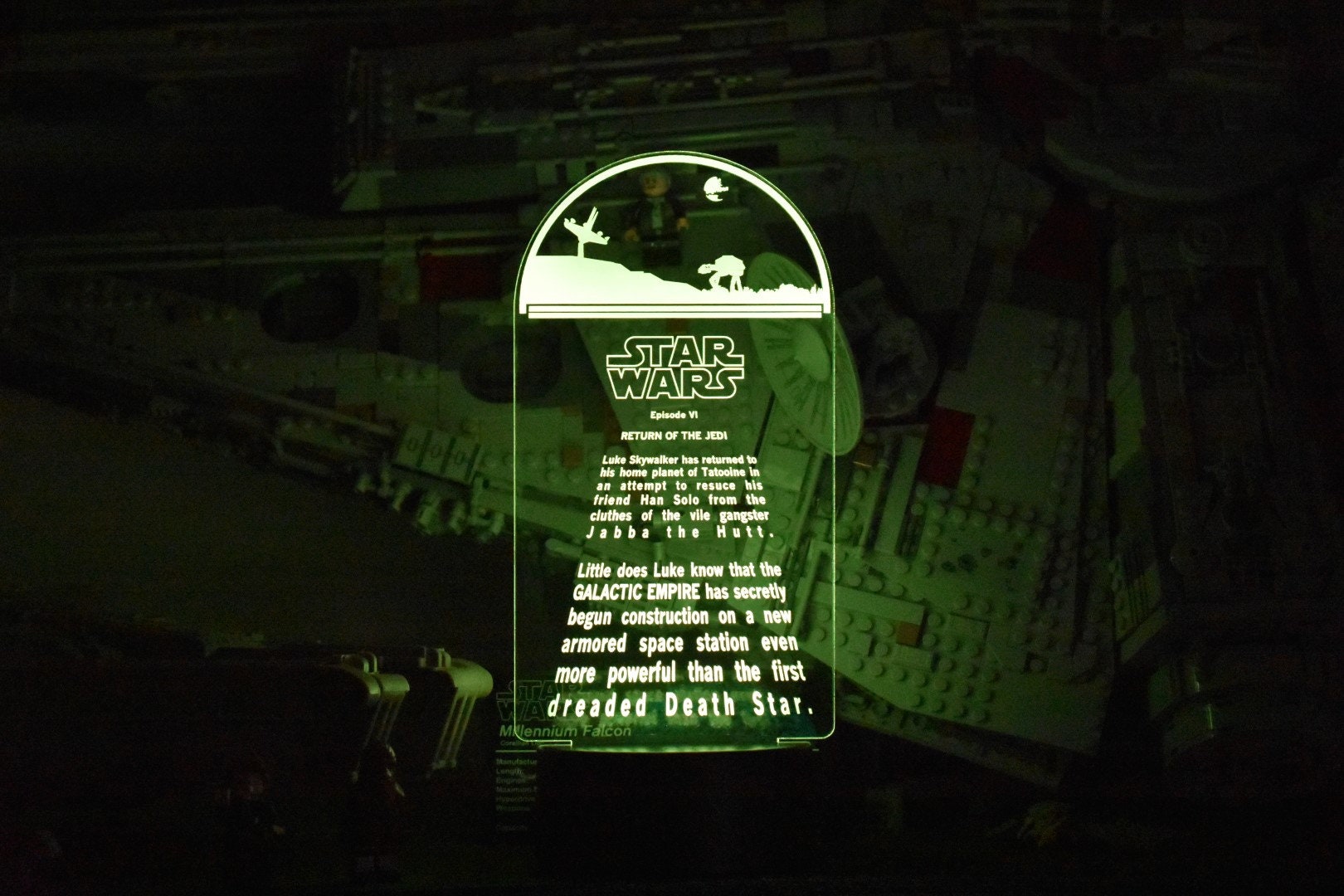 Return of the Jedi Crawl LED sign perfect as a gift for a Star Wars buffs. Place in Man caves, bars, garages, desks.