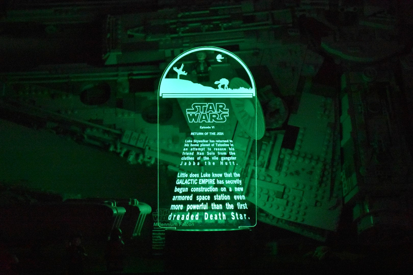 Return of the Jedi Crawl LED sign perfect as a gift for a Star Wars buffs. Place in Man caves, bars, garages, desks.