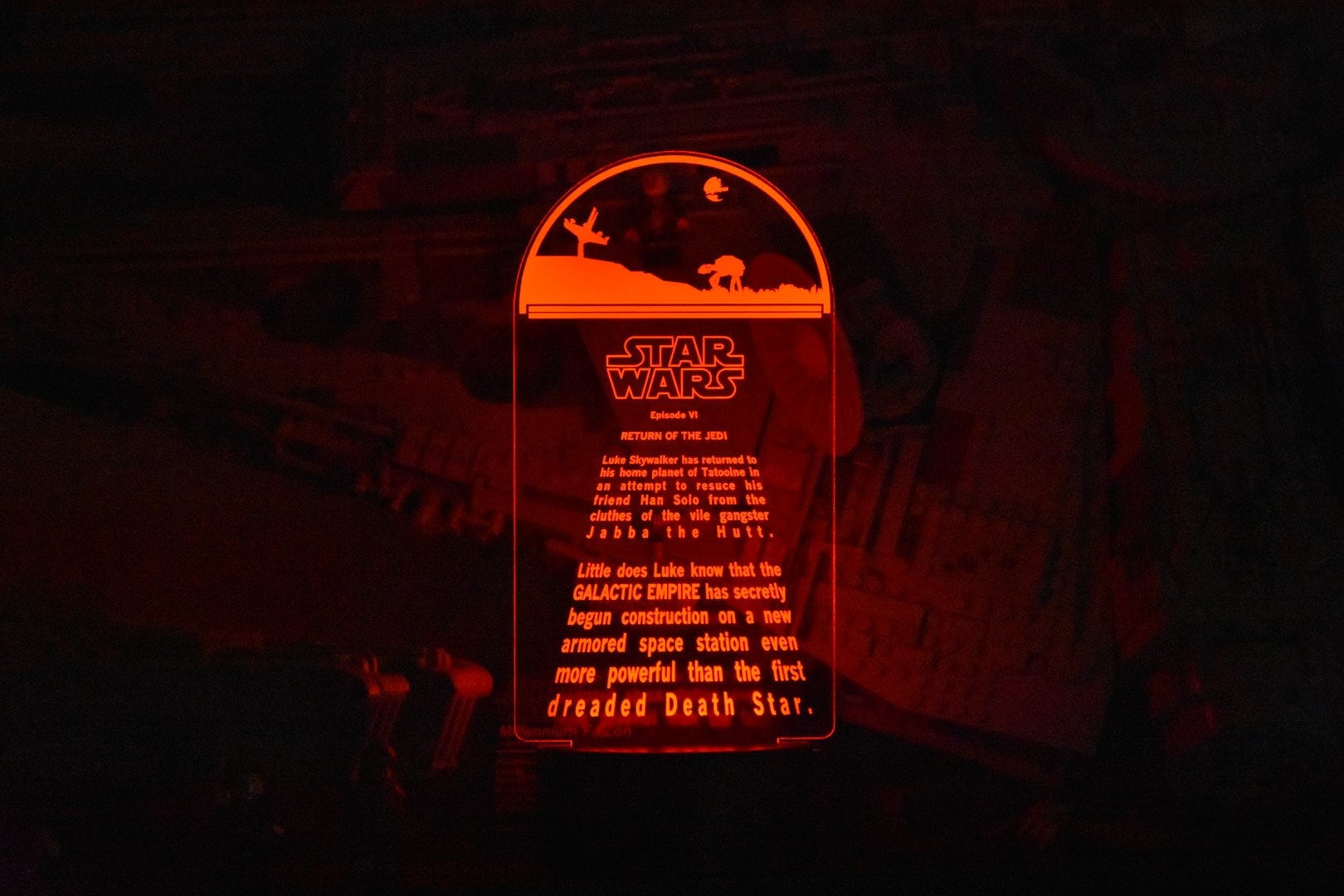 Return of the Jedi Crawl LED sign perfect as a gift for a Star Wars buffs. Place in Man caves, bars, garages, desks.