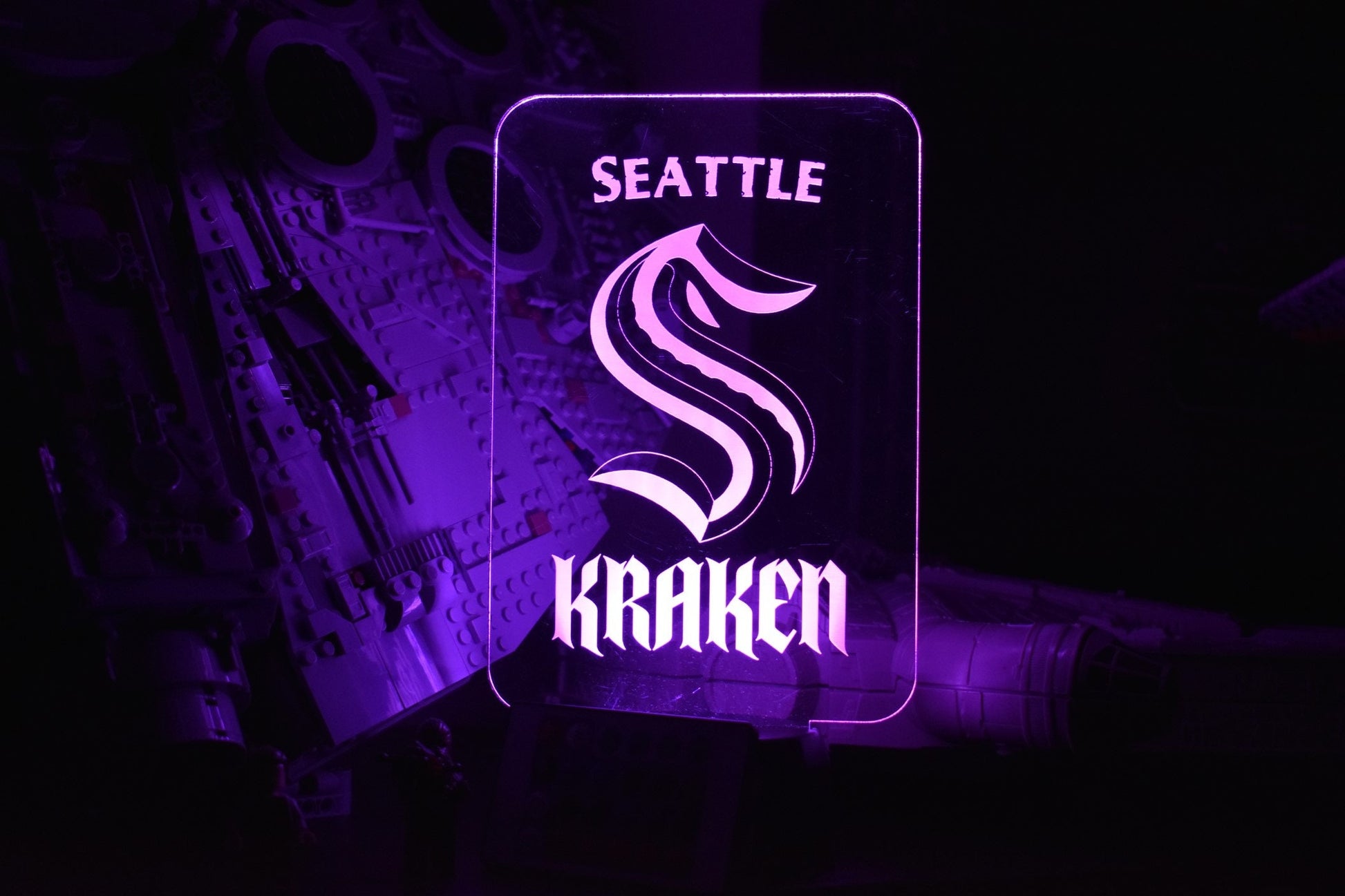 Seattle Kraken LED sign perfect as a gift for your Krakhead! Place in Man caves, bars, garages, desks, office, bedroom.