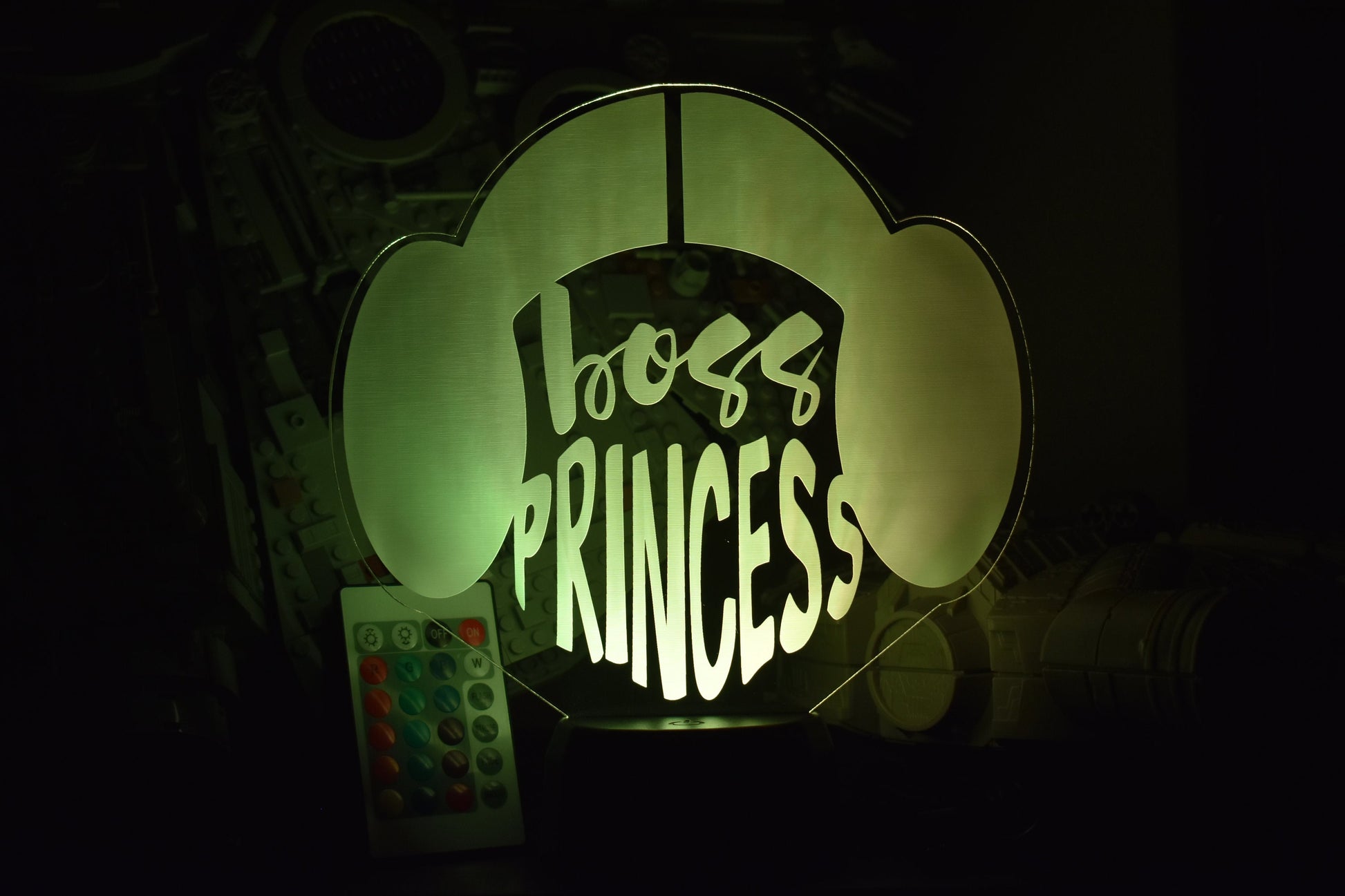 Boss Princess LED sign perfect as a gift for a board game geeks. Place in She Sheds, bars, garages, desks.