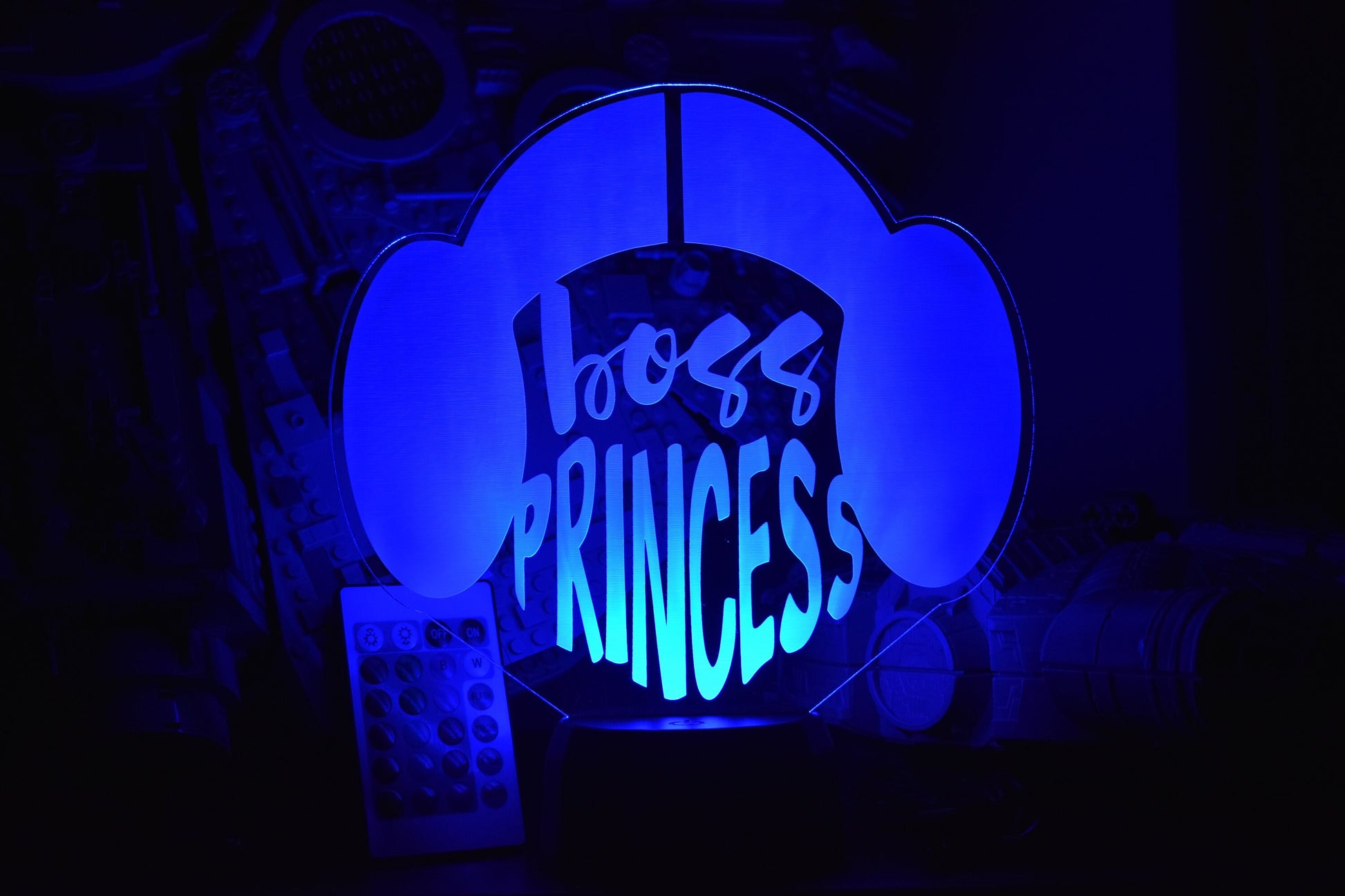 Boss Princess LED sign perfect as a gift for a board game geeks. Place in She Sheds, bars, garages, desks.