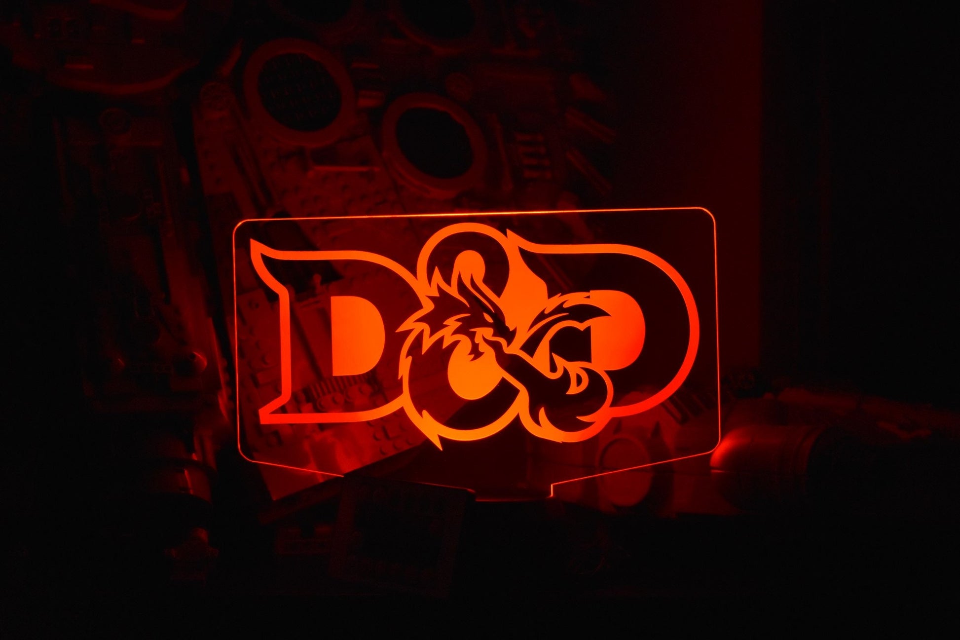 D&D LED sign perfect as a gift for your wizards and warriors, rouges and paladins. Place in Man caves, bars, garages, desks, game cave.