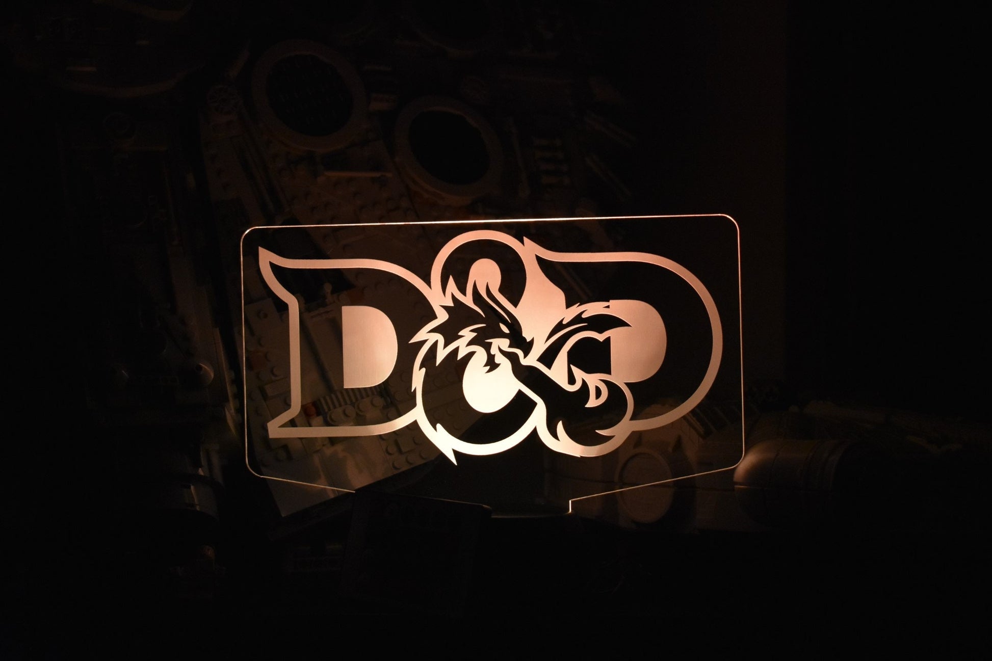 D&D LED sign perfect as a gift for your wizards and warriors, rouges and paladins. Place in Man caves, bars, garages, desks, game cave.