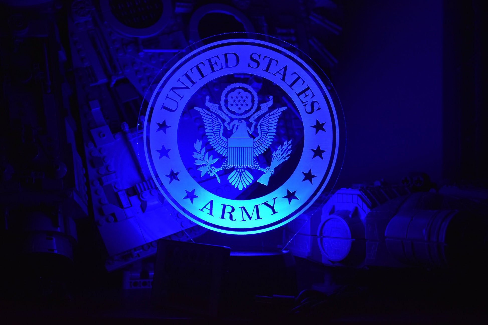 Army LED Lamp perfect as a gift for your Army Man. Place in Man caves, bars, garages, desks.