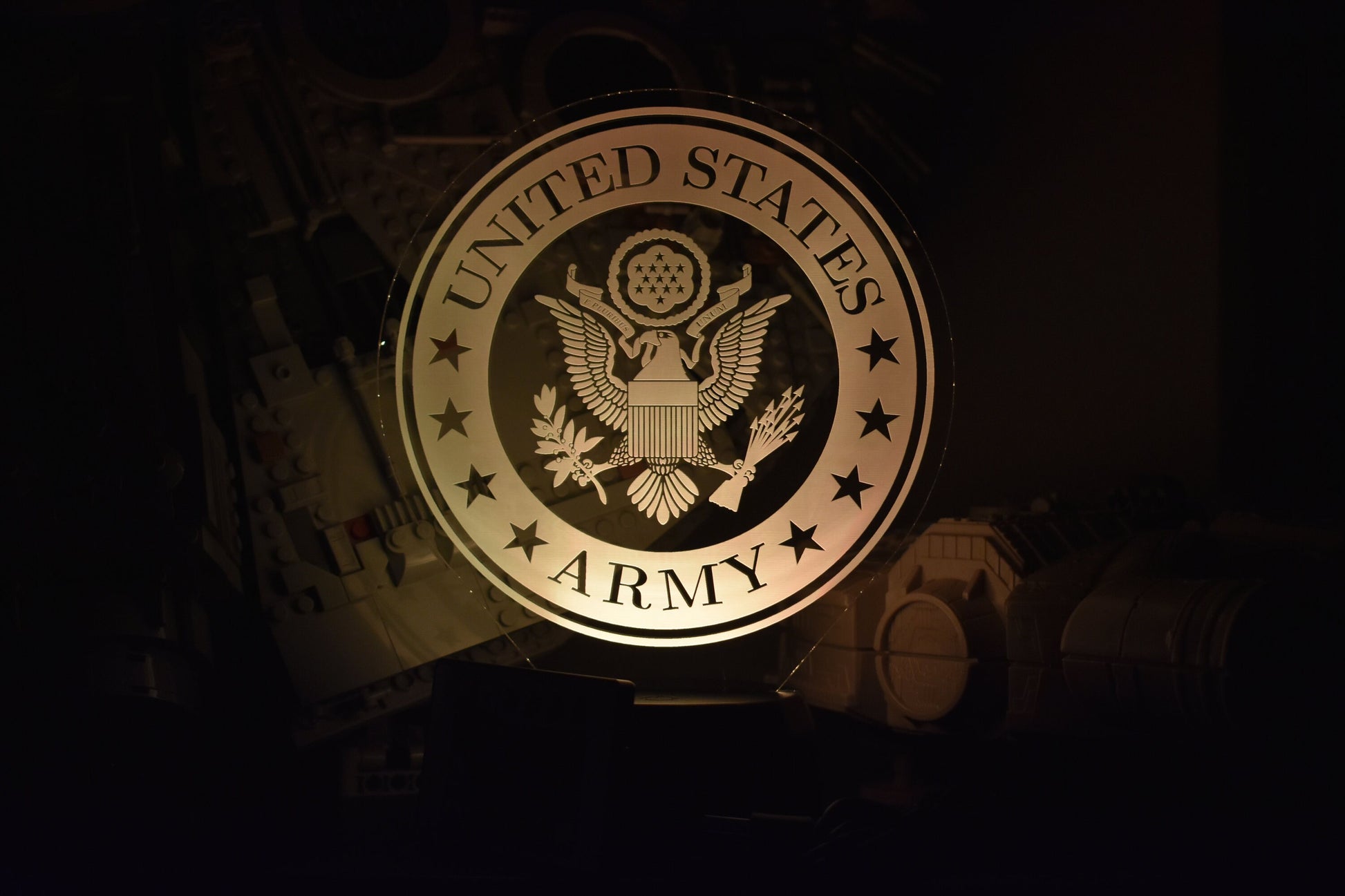 Army LED Lamp perfect as a gift for your Army Man. Place in Man caves, bars, garages, desks.
